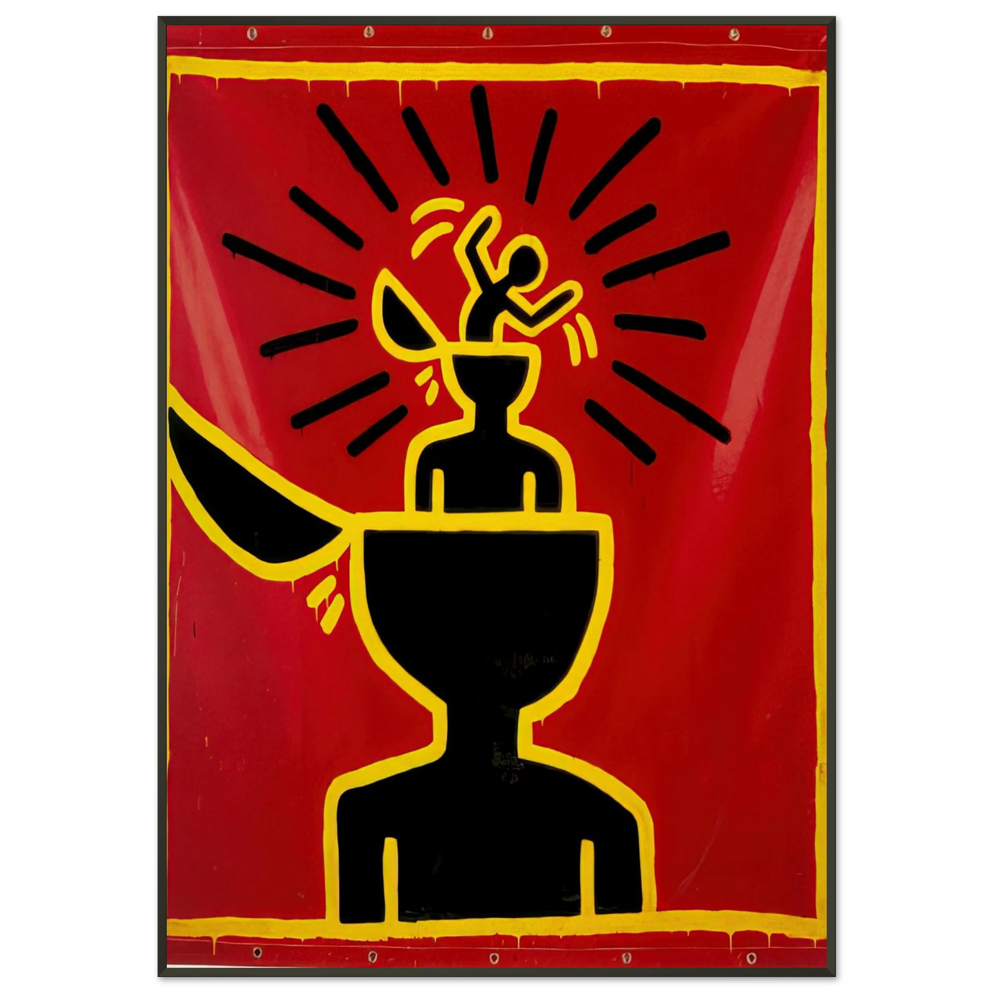 Keith Haring UNTITLED 1982 Framed Art Print - Aluminum Frame - 21x29.7 cm / 8x12"