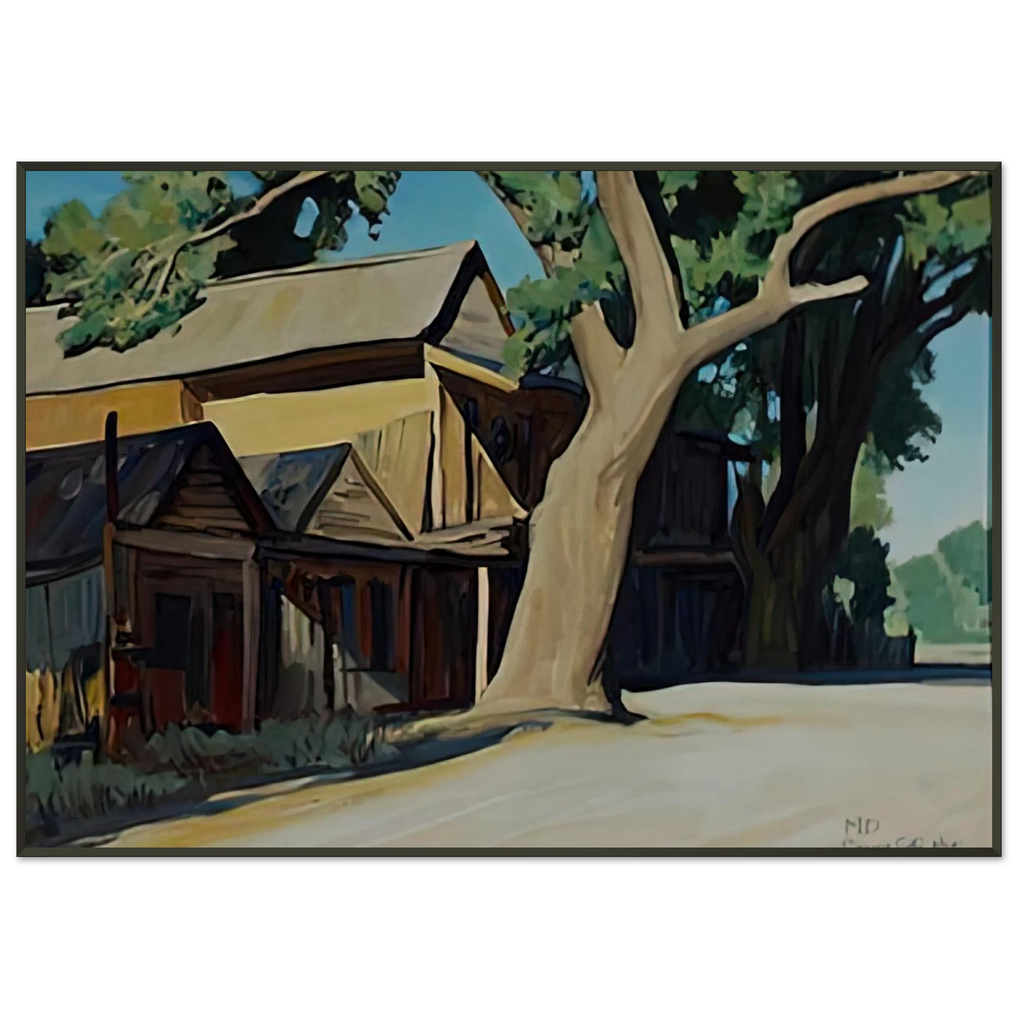 Maynard Dixon OLD CHINATOWN CARSON CITY NEVADA 1937 Framed Art Print - Aluminum Frame - 21x29.7 cm / 8x12"