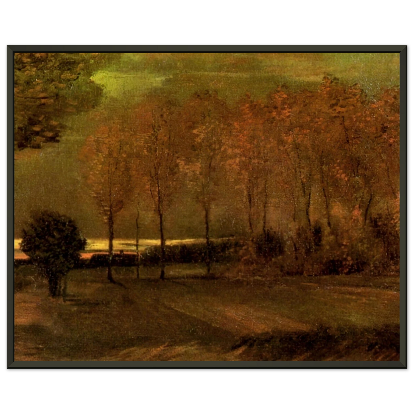 Vincent van Gogh  Autumn Landscape at Dusk Framed Art Print  - Aluminum Frame - 70x100 cm / 28x40 inches