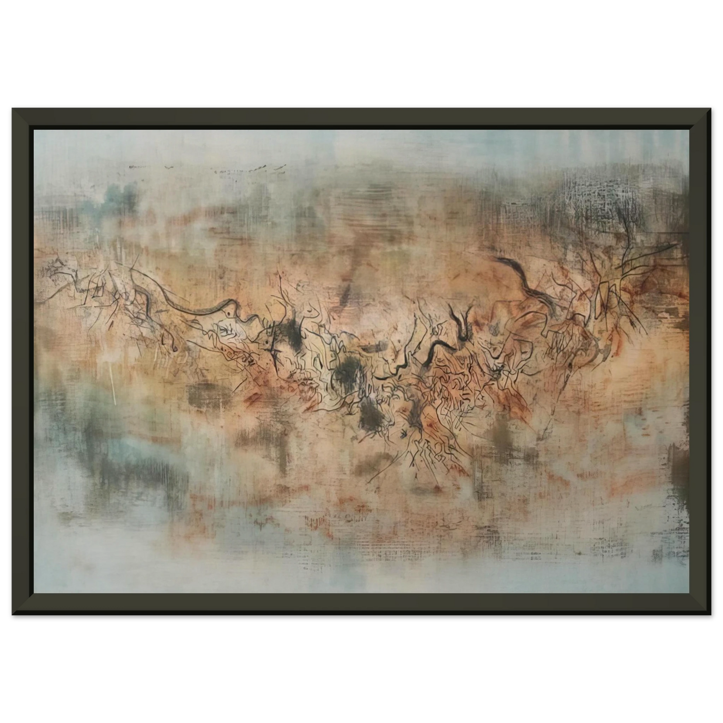 Zao WouKi VENT ET POUSSI RE 1957 Framed Art Print - Aluminum Frame - 60x80 cm / 24x32 inches