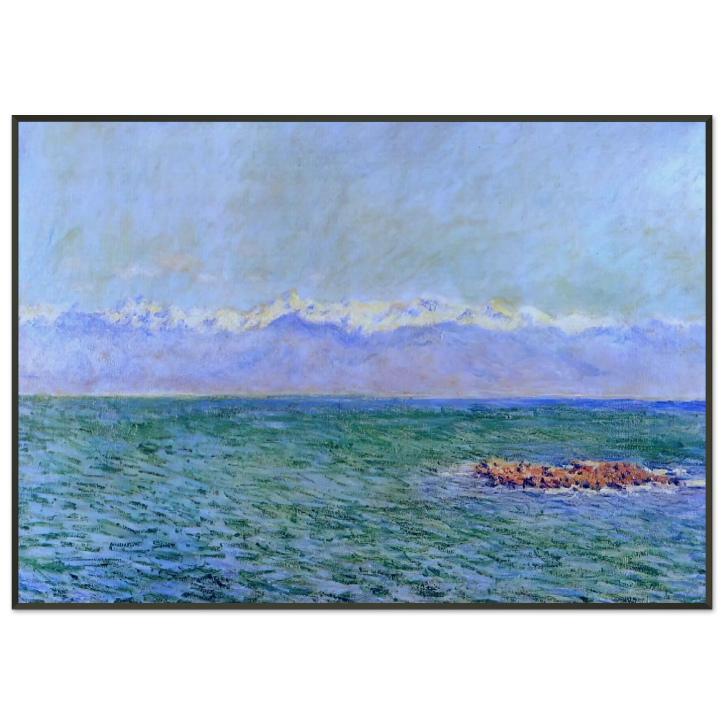 claude monet The Sea and the Alps Framed Art Print - Aluminum Frame - 21x29.7 cm / 8x12"