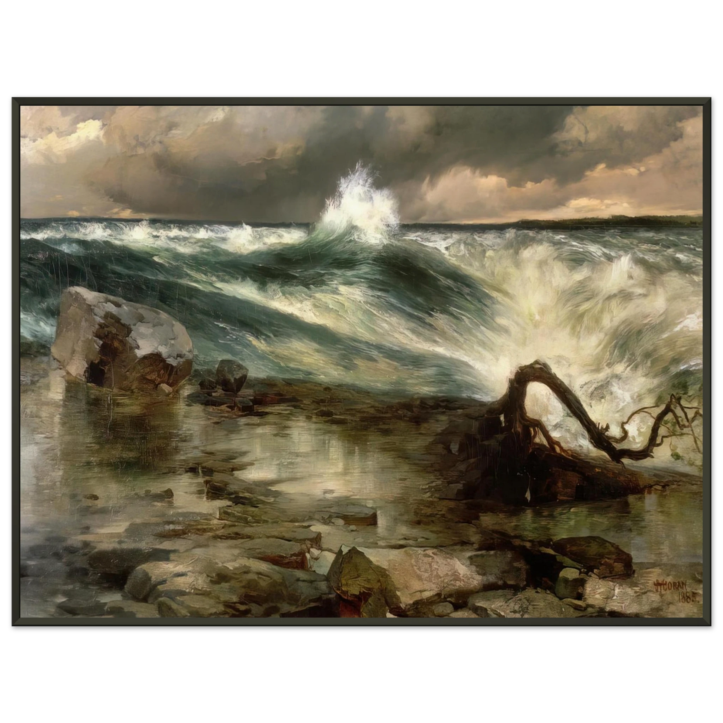 Thomas Moran The Rapids Above Niagara Framed Art Print - Aluminum Frame - 40x50 cm / 16x20 inches