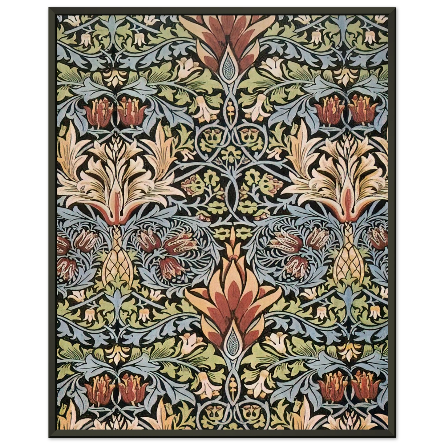 William Morris SNAKESHEAD PRINTED TEXTILE 1876 Framed Art Print - Aluminum Frame - 40x50 cm / 16x20 inches