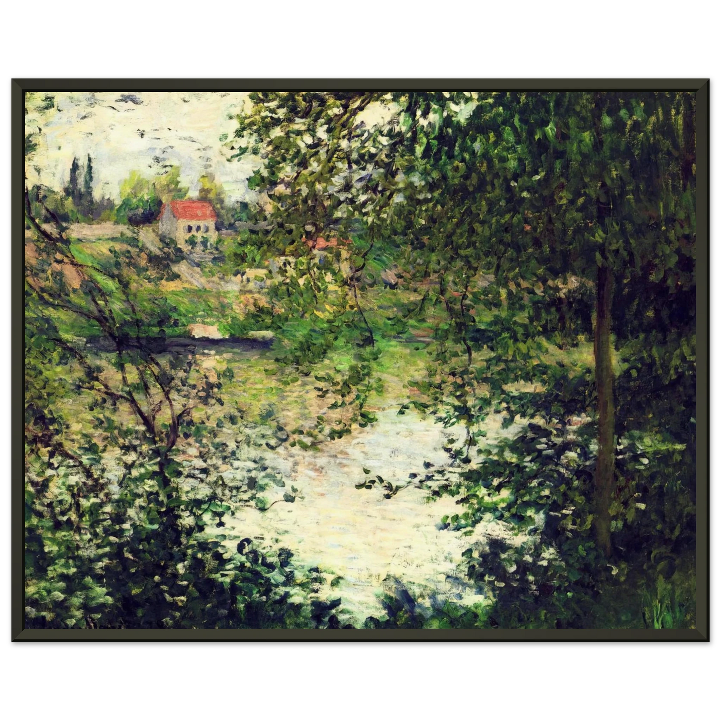 claude monet  Ile de La Grande Jatte Through the Trees Framed Art Print  - Aluminum Frame - 40x50 cm / 16x20 inches