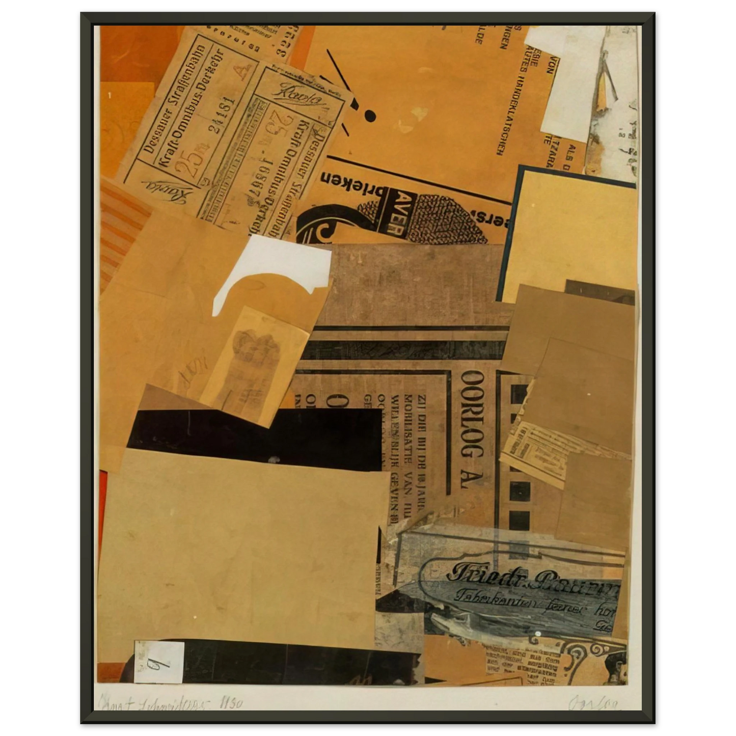 Kurt Schwitters OORLOG 1930 Framed Art Print - Aluminum Frame - 40x50 cm / 16x20 inches
