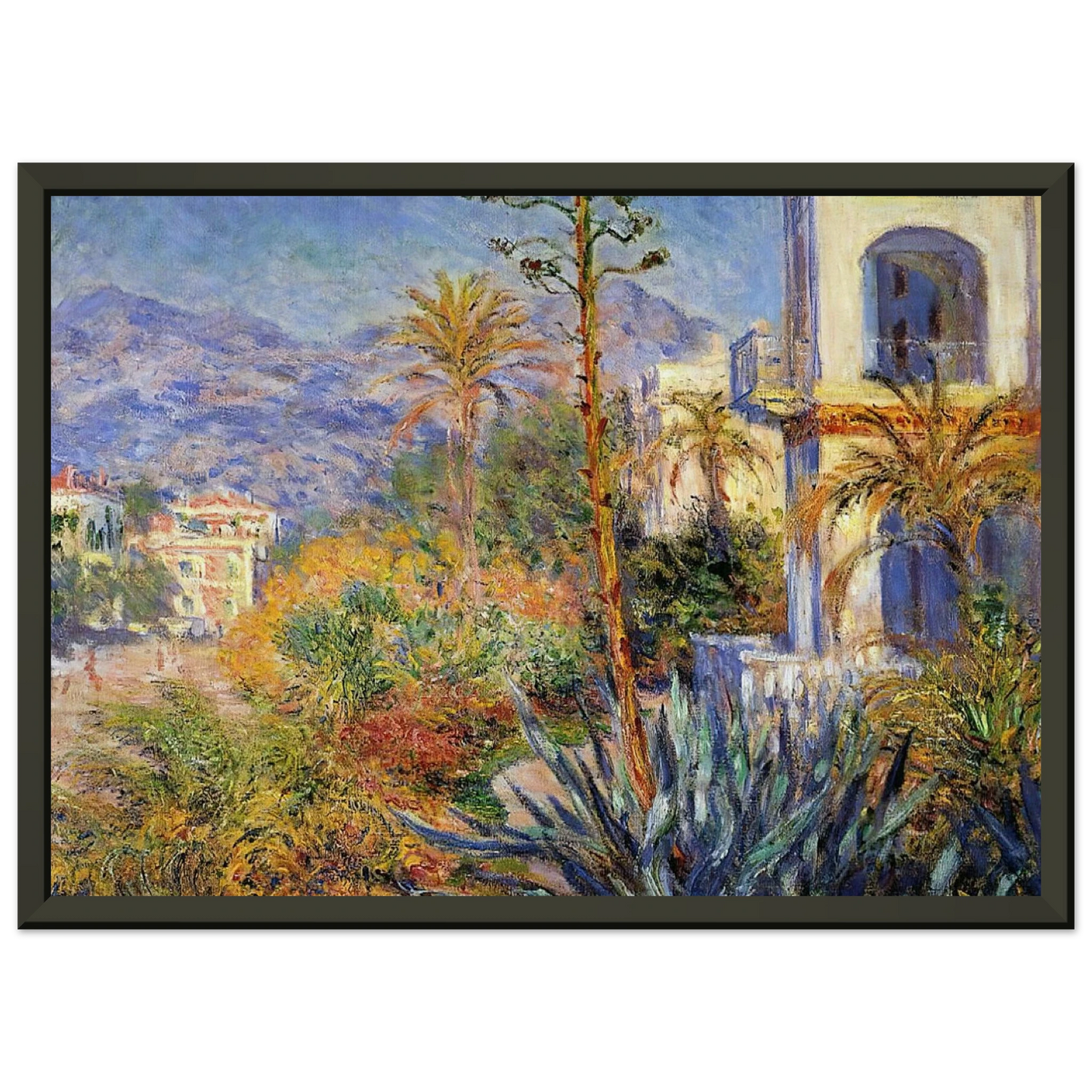claude monet Villas at Bordighera Framed Art Print - Aluminum Frame - 40x50 cm / 16x20 inches