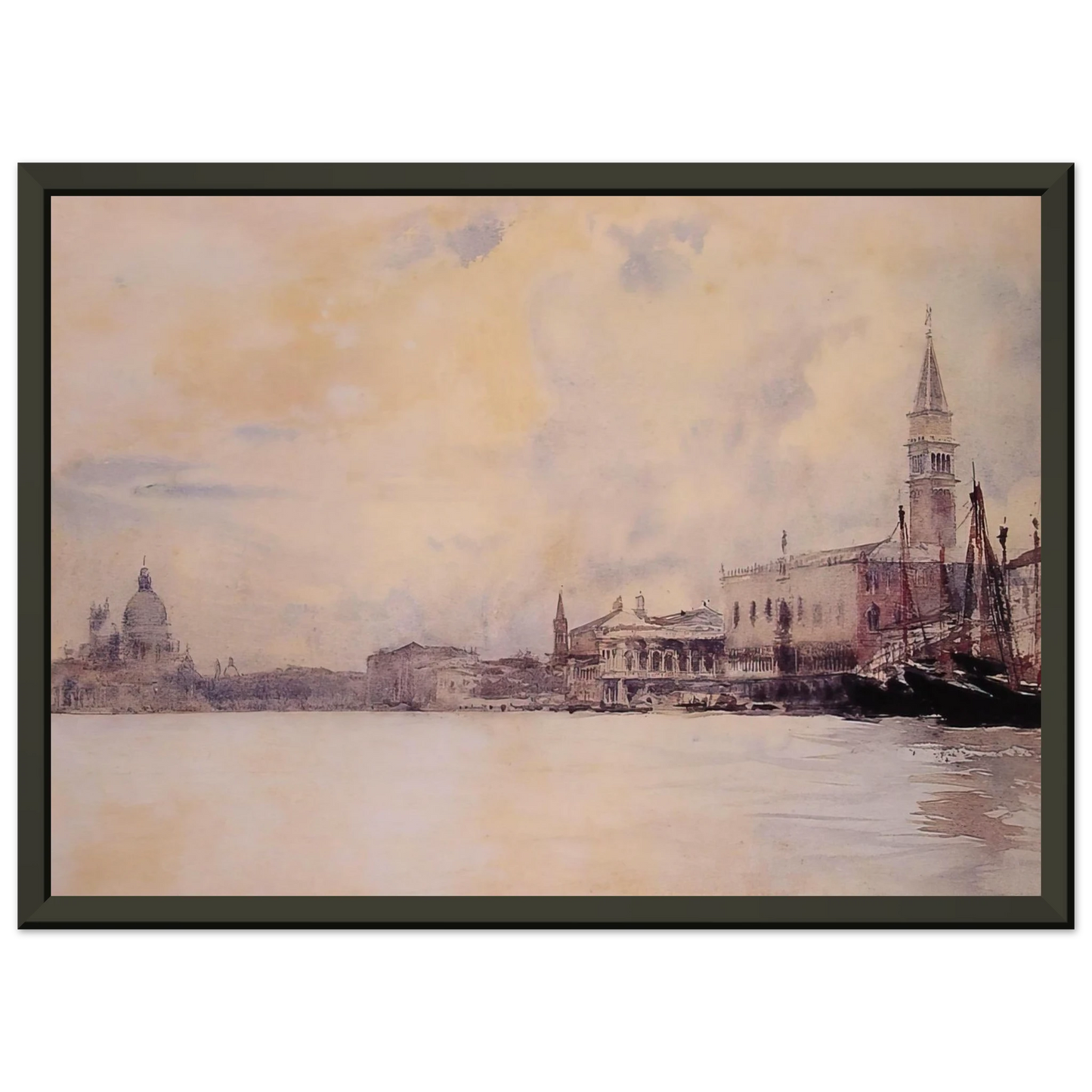 John Singer Sargent  The Entrance to the Grand Canal Venice Framed Art Print  - Aluminum Frame - 40x50 cm / 16x20 inches