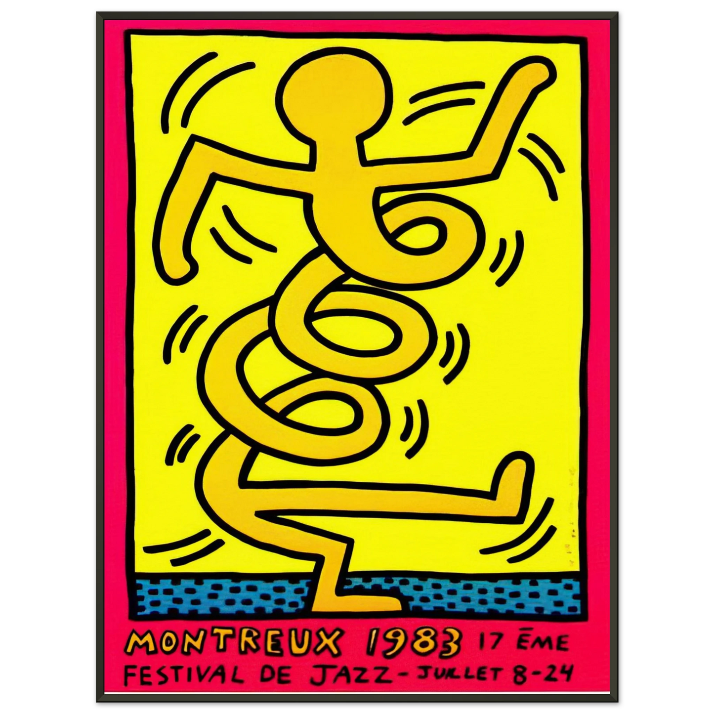 Keith Haring MONTREUX 1983 Framed Art Print - Aluminum Frame - 40x50 cm / 16x20 inches