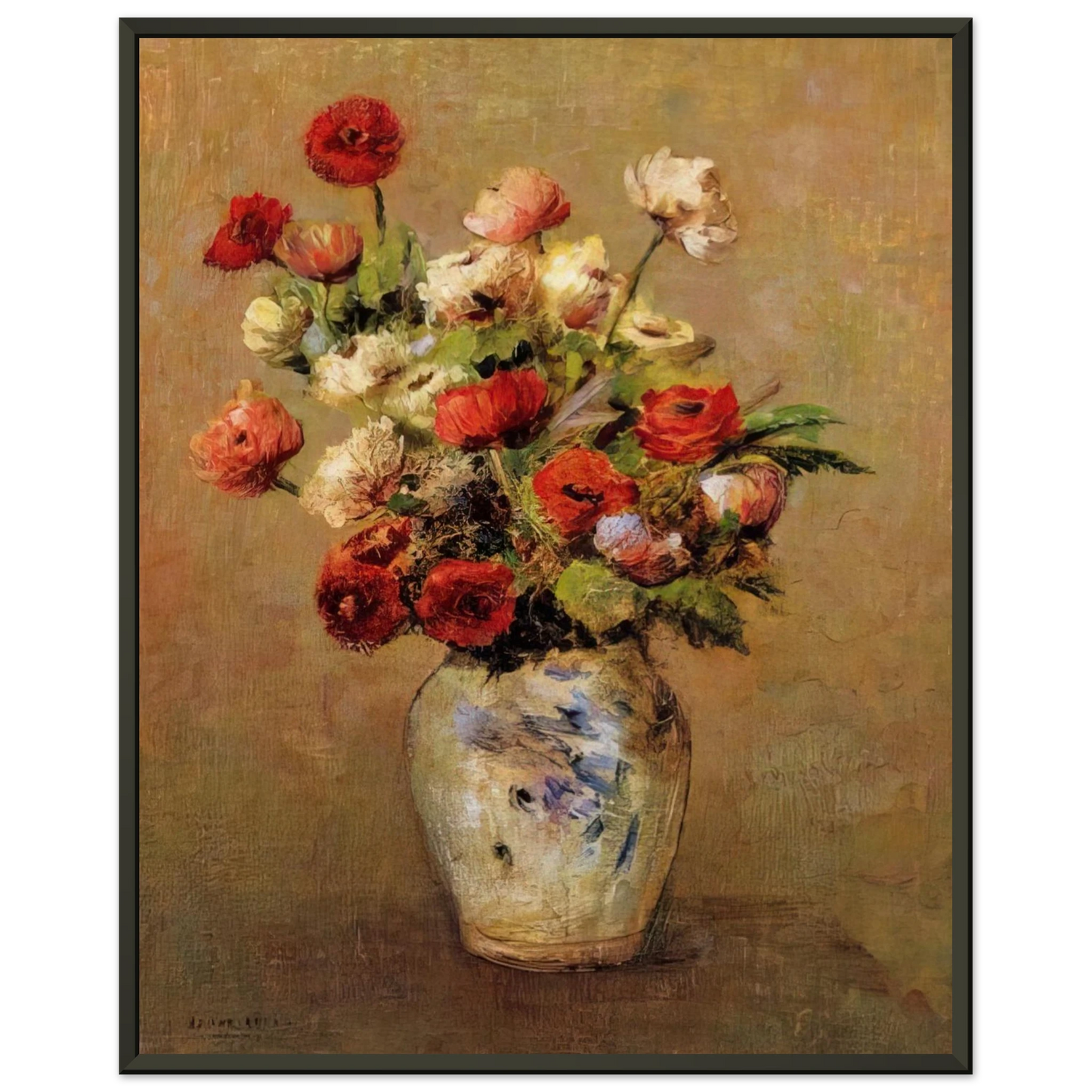 Odilon Redon  BOUQUET OF FLOWERS Framed Art Print  - Aluminum Frame - 60x80 cm / 24x32 inches