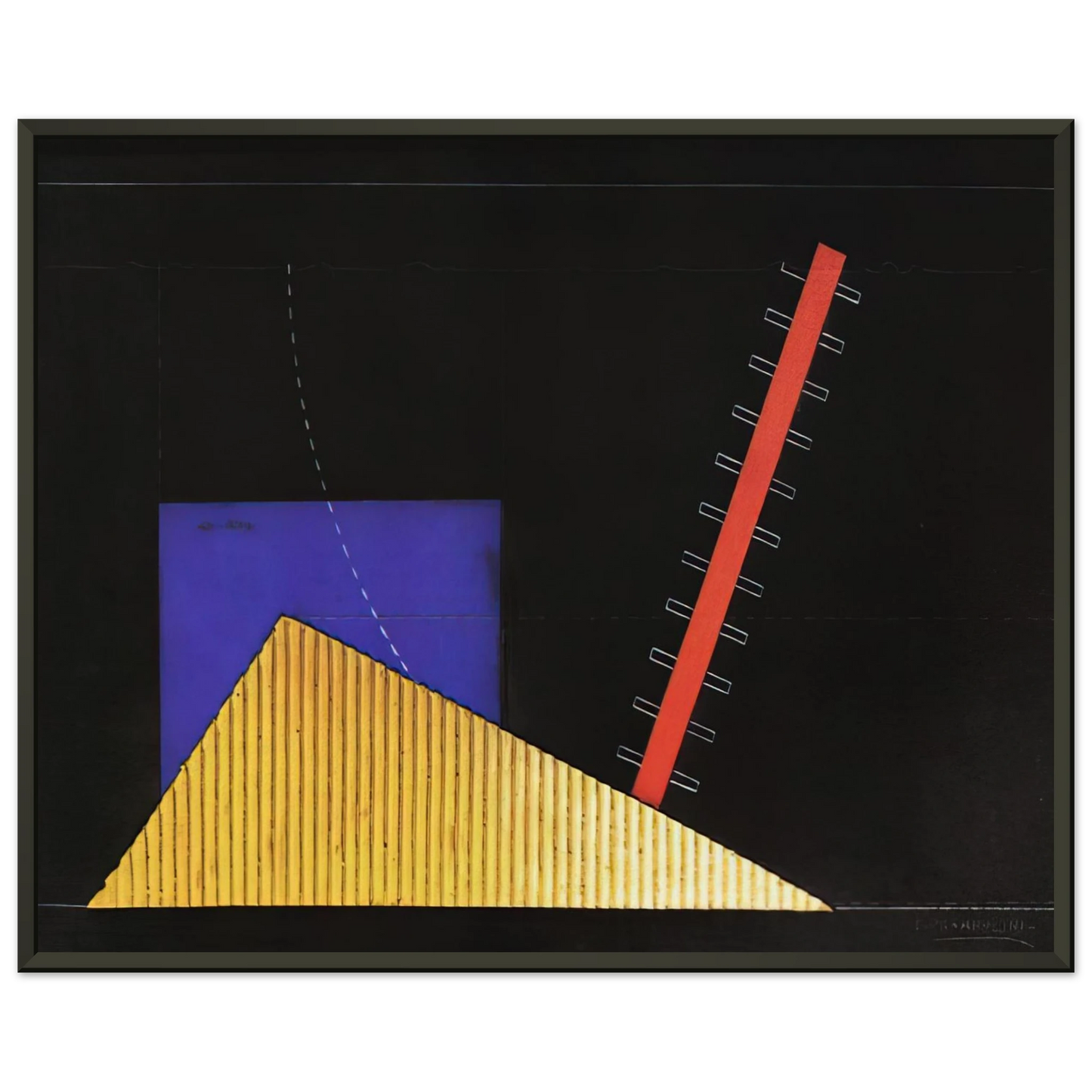 Enrico Prampolini IL MERCANTE DI CUORI BOZZETTO DI SCENA 1927 Framed Art Print - Aluminum Frame - 60x80 cm / 24x32 inches