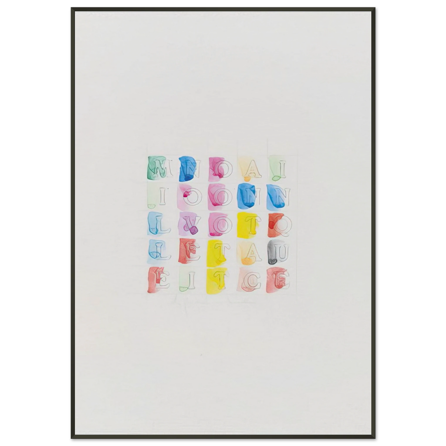 Alighiero Boetti MILLENOVECENTOTTANTACINQUE 1985 Framed Art Print - Aluminum Frame - 21x29.7 cm / 8x12"