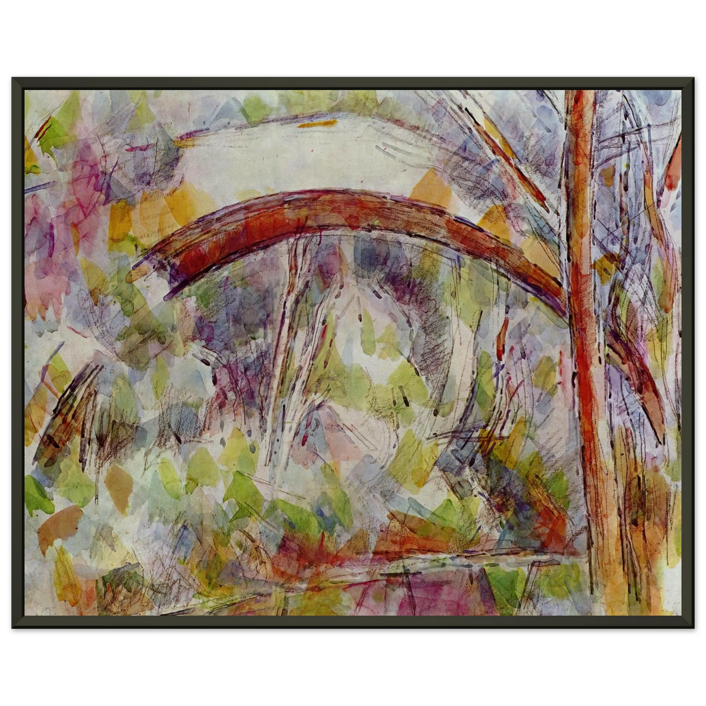Paul Cezanne River at the bridge of the three sources Framed Art Print - Aluminum Frame - 60x80 cm / 24x32 inches