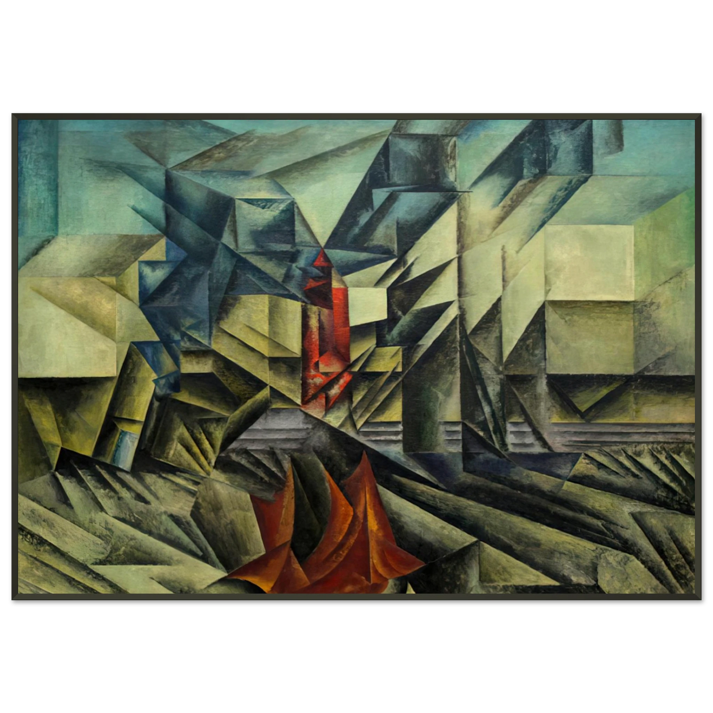 Lyonel Feininger HARBOR MOLE 1913 Framed Art Print - Aluminum Frame - 21x29.7 cm / 8x12"
