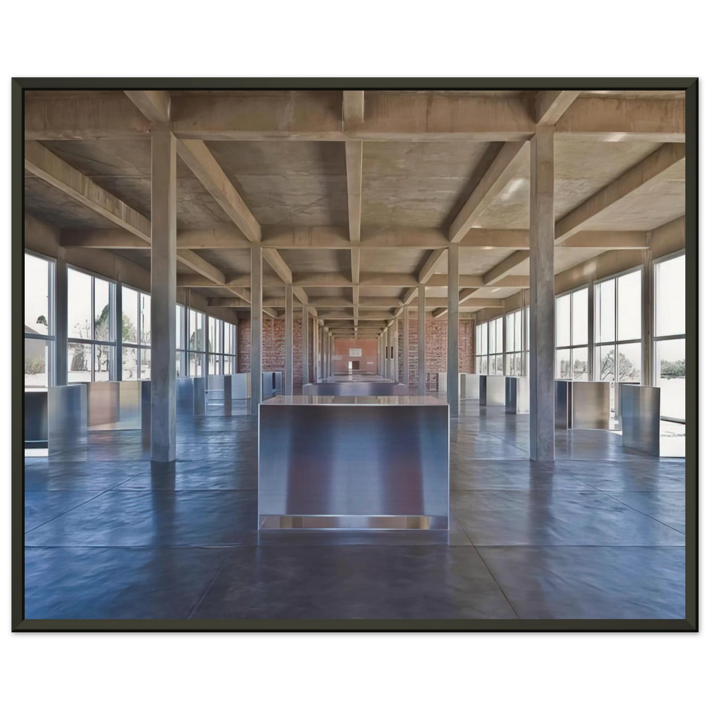 Donald Judd Untitled 100 Untitled Works in Mill Aluminium 1986 Framed Art Print - Aluminum Frame - 70x100 cm / 28x40 inches