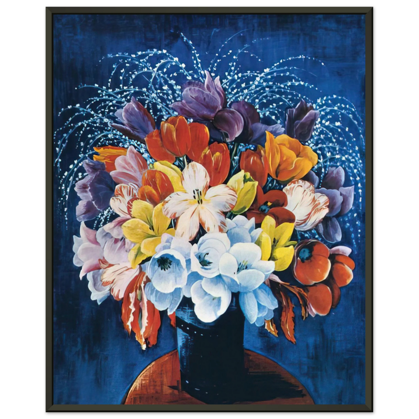 Moise Kisling BOUQUET OF TULIPS Framed Art Print - Aluminum Frame - 70x100 cm / 28x40 inches