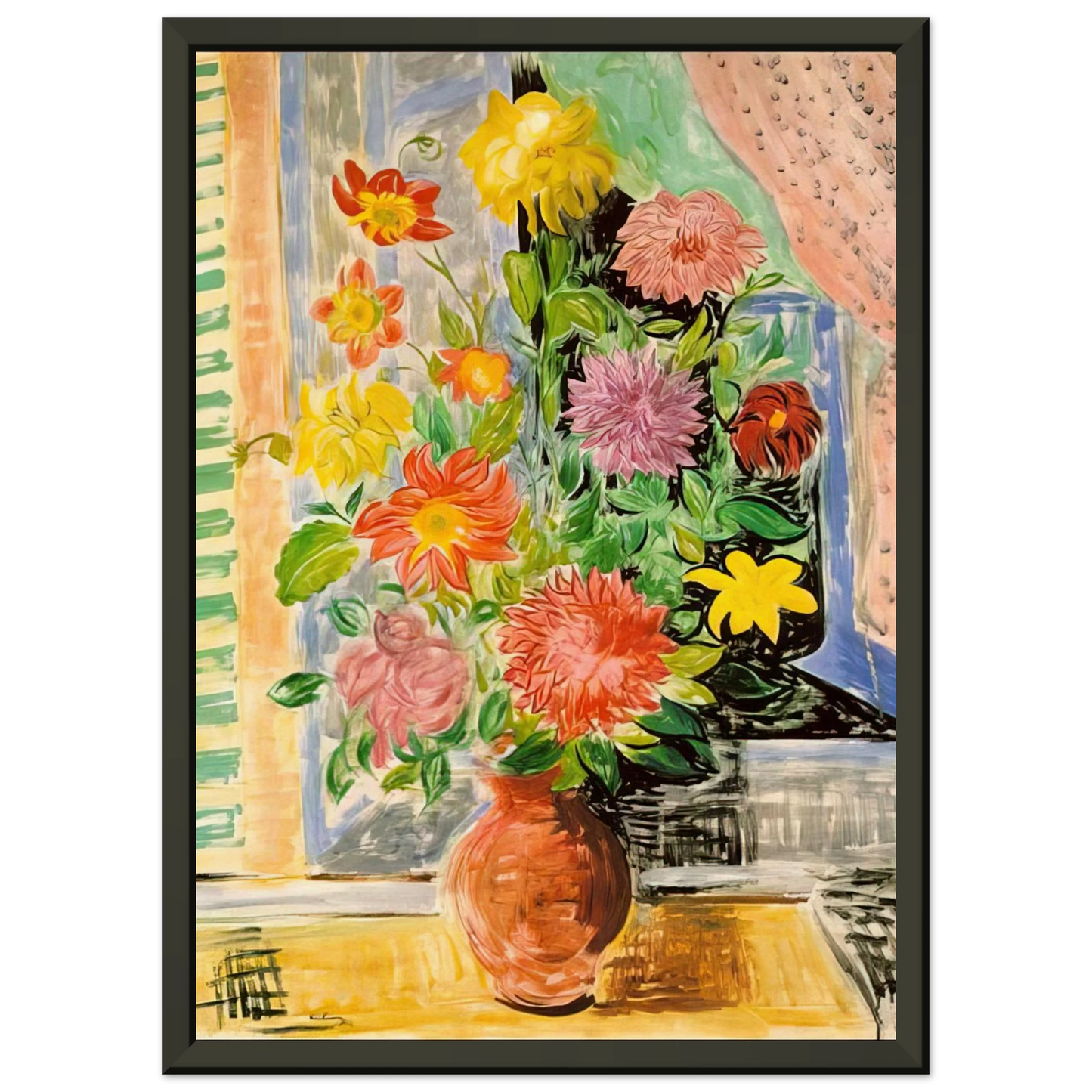 Moise Kisling GRAND BOUQUET Framed Art Print - Aluminum Frame - 70x100 cm / 28x40 inches