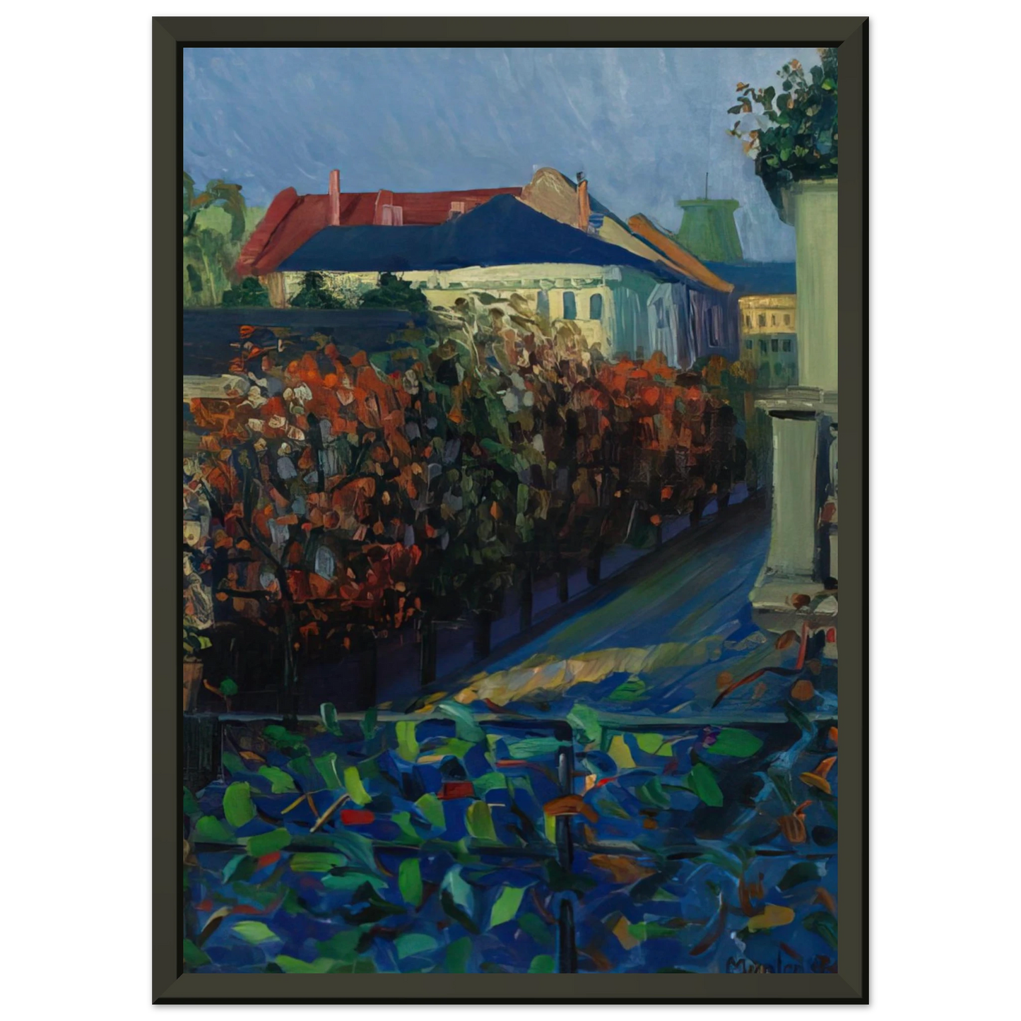 Gabriele Munter BLICK AUS DER BONNER WOHNUNG Framed Art Print - Aluminum Frame - 40x50 cm / 16x20 inches