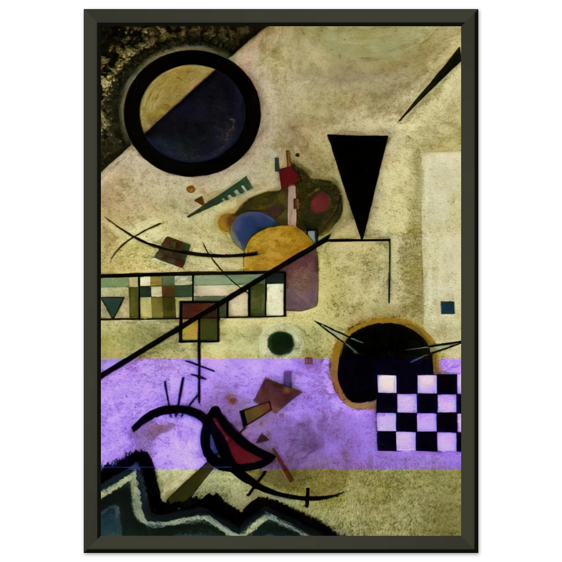 Wassily Kandinsky  CONTRASTING SOUNDS 1924 Framed Art Print  - Aluminum Frame - 70x100 cm / 28x40 inches