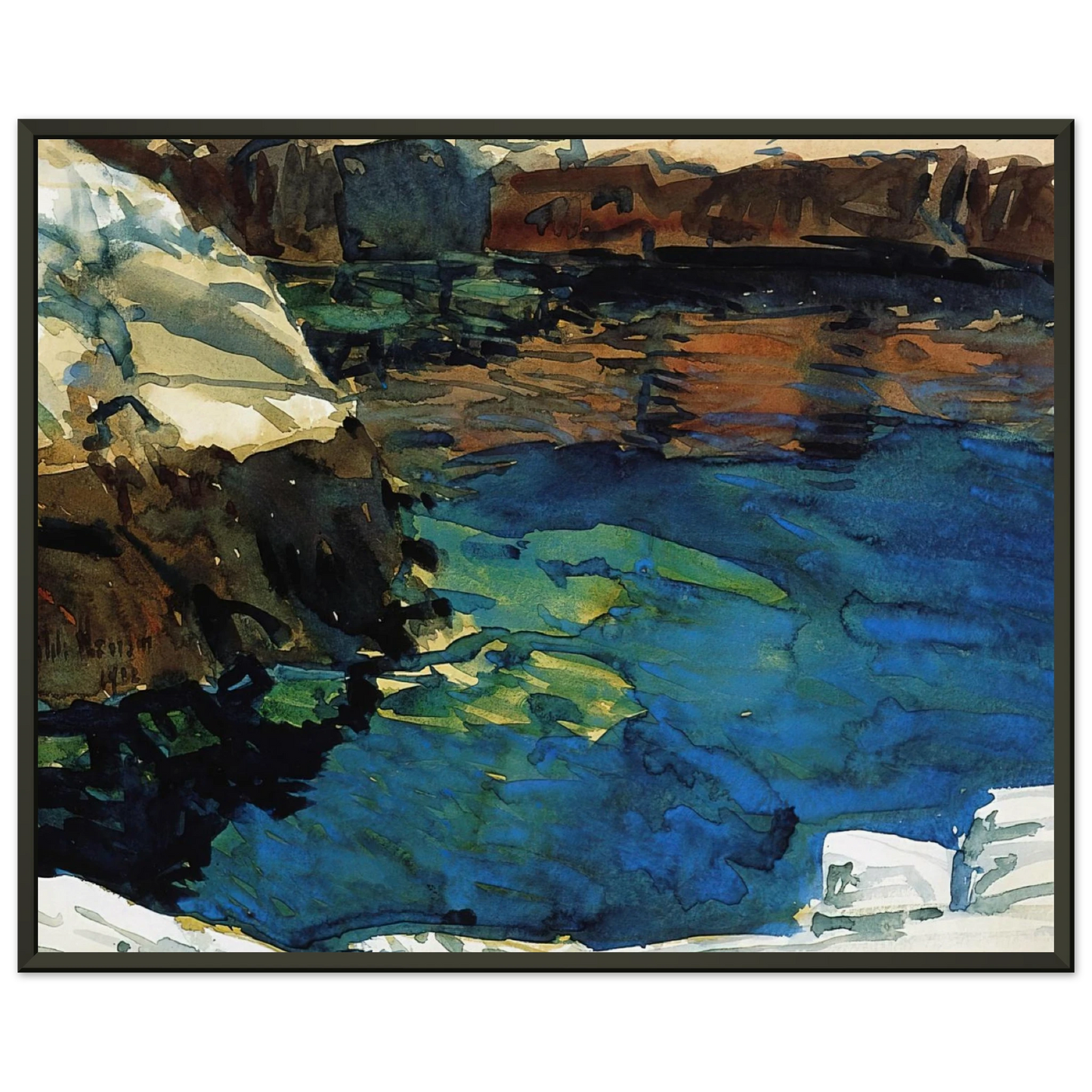 Childe Hassam The Cove Framed Art Print - Aluminum Frame - 40x50 cm / 16x20 inches