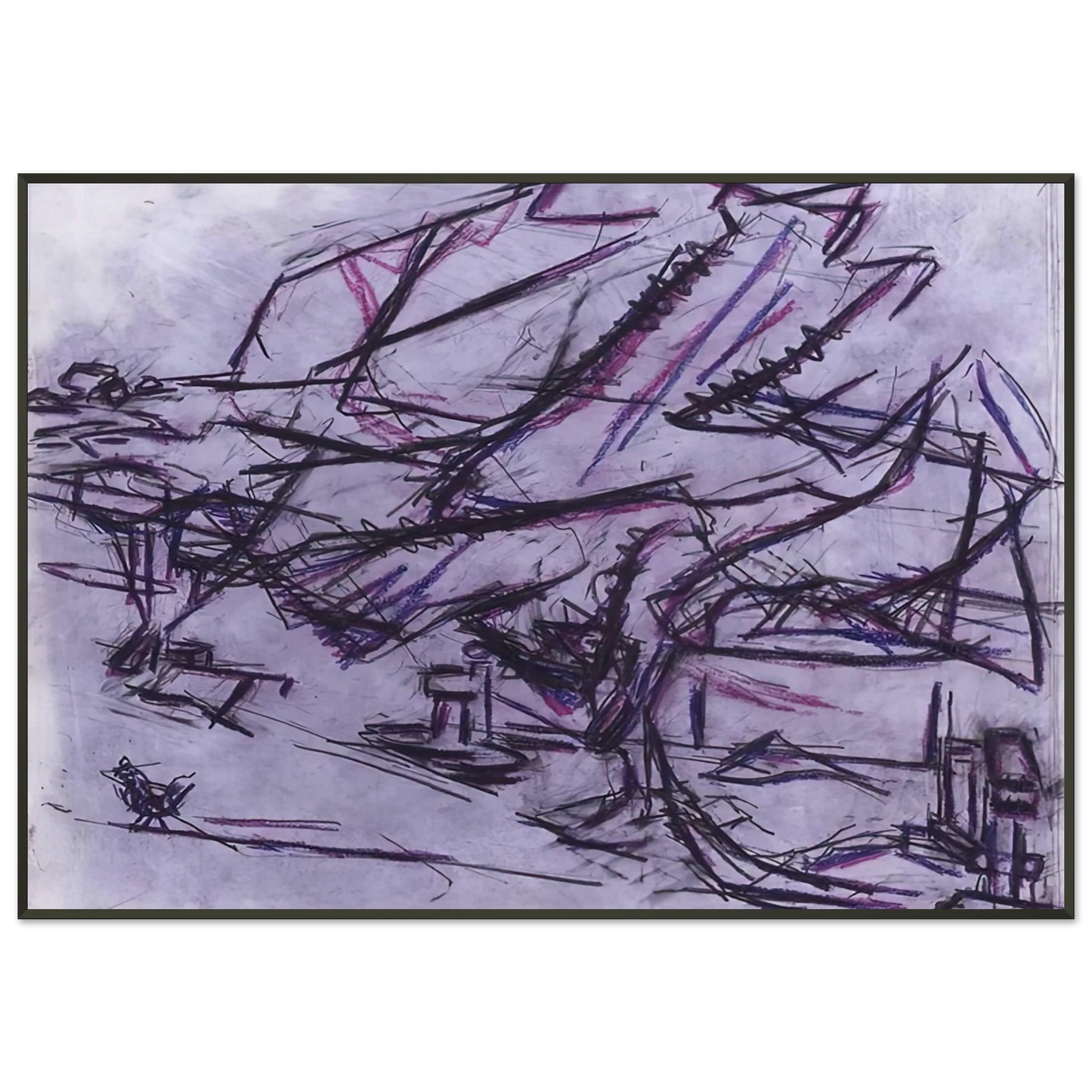 Frank Auerbach TREE AT TRETIRE Framed Art Print - Aluminum Frame - 21x29.7 cm / 8x12"