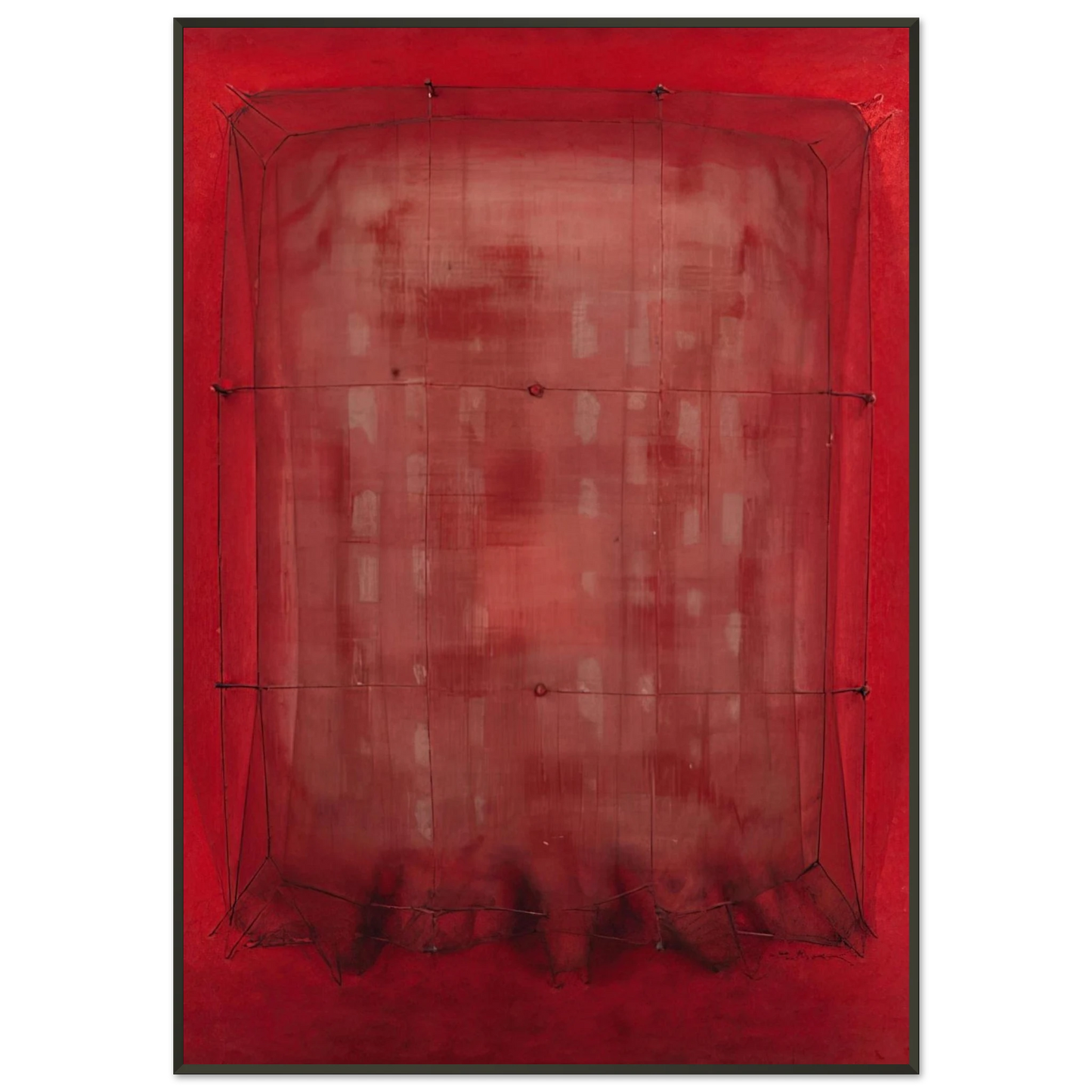 Manuel Rivera Espejo vestido de rojo Art Informel Framed Art Print - Aluminum Frame - 21x29.7 cm / 8x12"