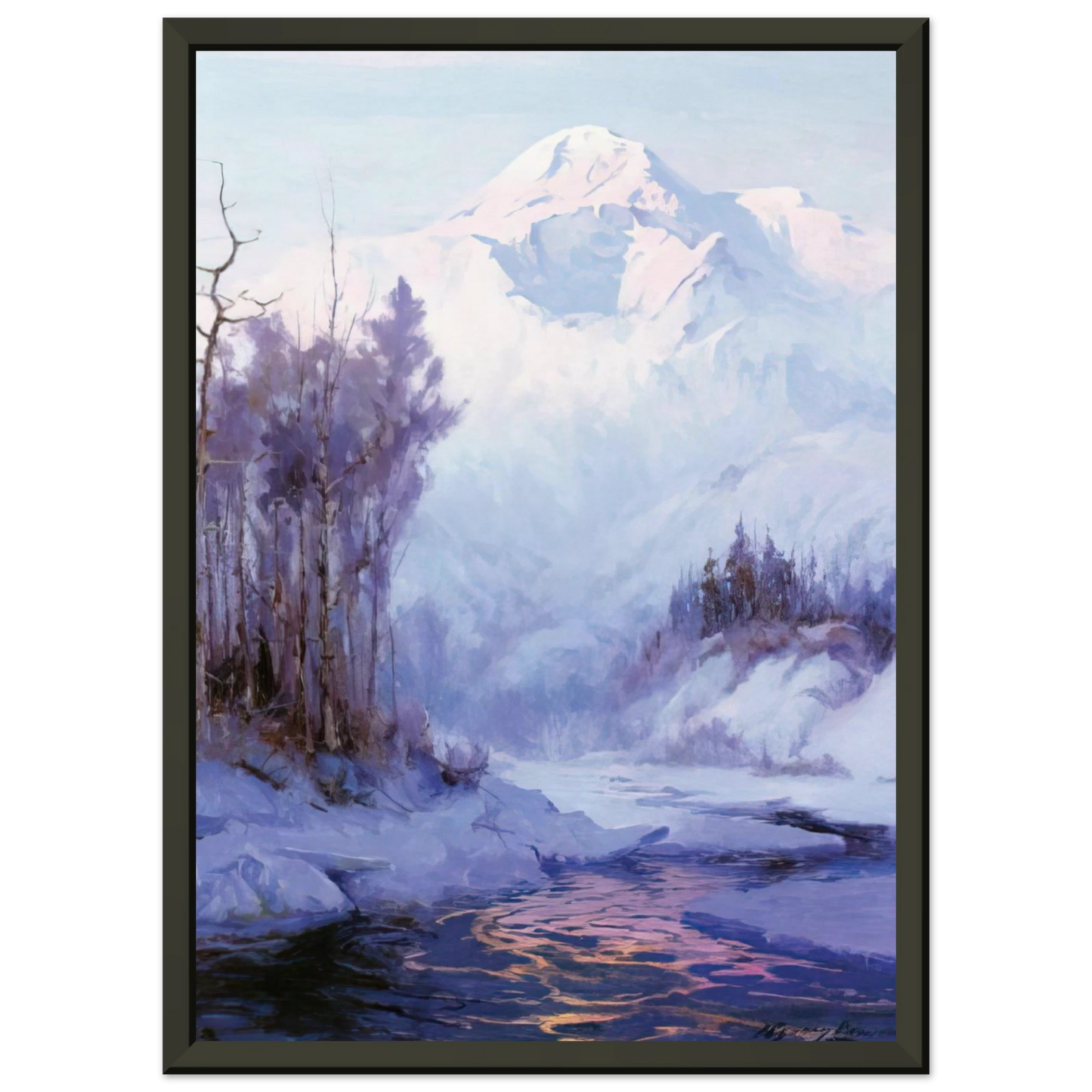 Sydney Laurence The Breakup Romanticism Framed Art Print - Aluminum Frame - 40x50 cm / 16x20 inches