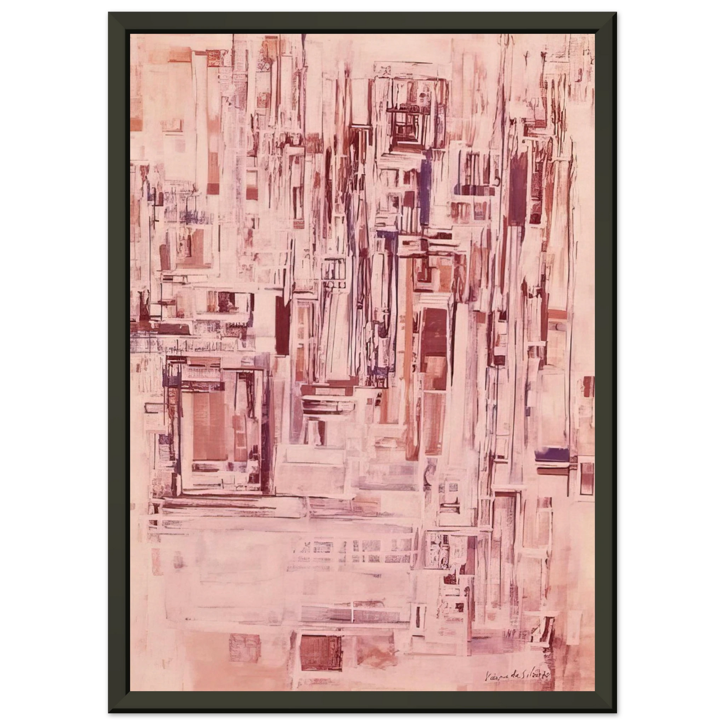 Maria Helena Vieira da Silva Untitled 1970 Framed Art Print - Aluminum Frame - 70x100 cm / 28x40 inches