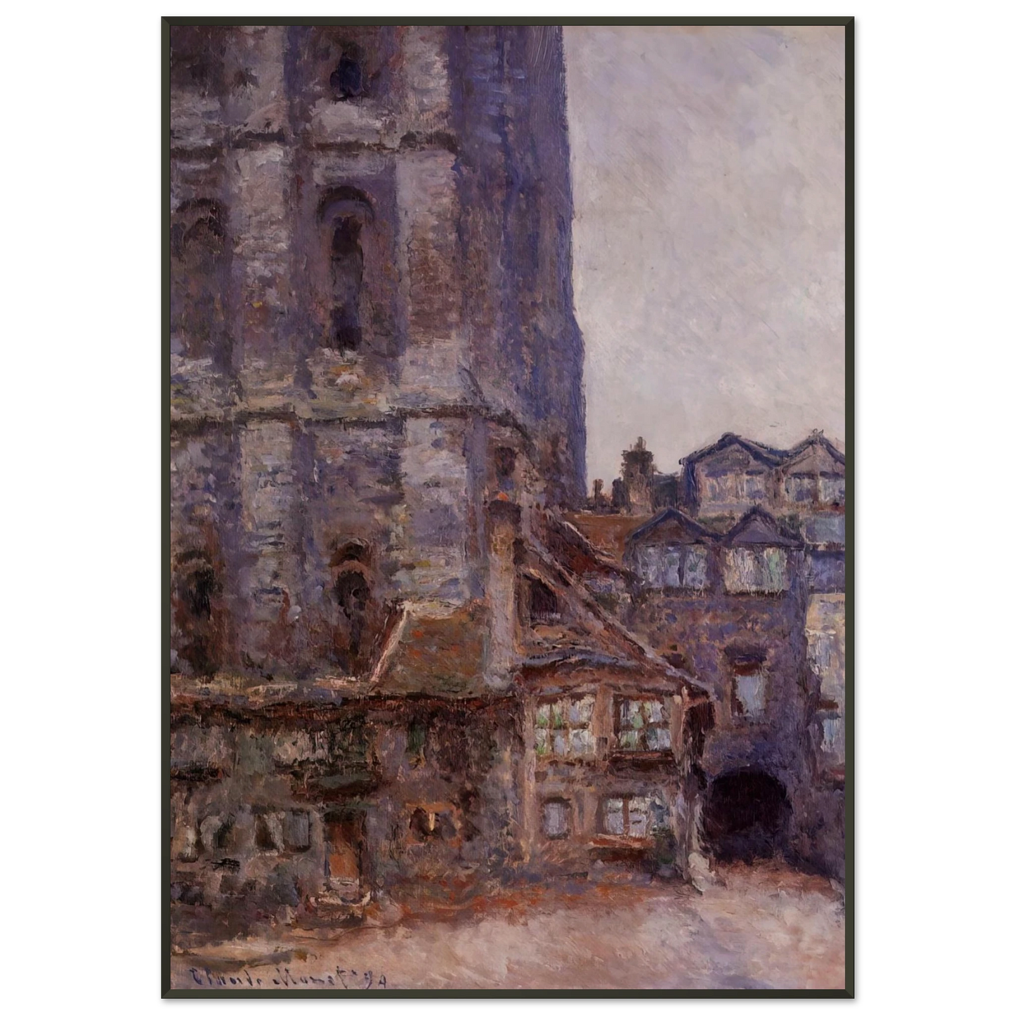 claude monet  The Cour dAlbane Grey Weather Framed Art Print  - Aluminum Frame - 21x29.7 cm / 8x12"