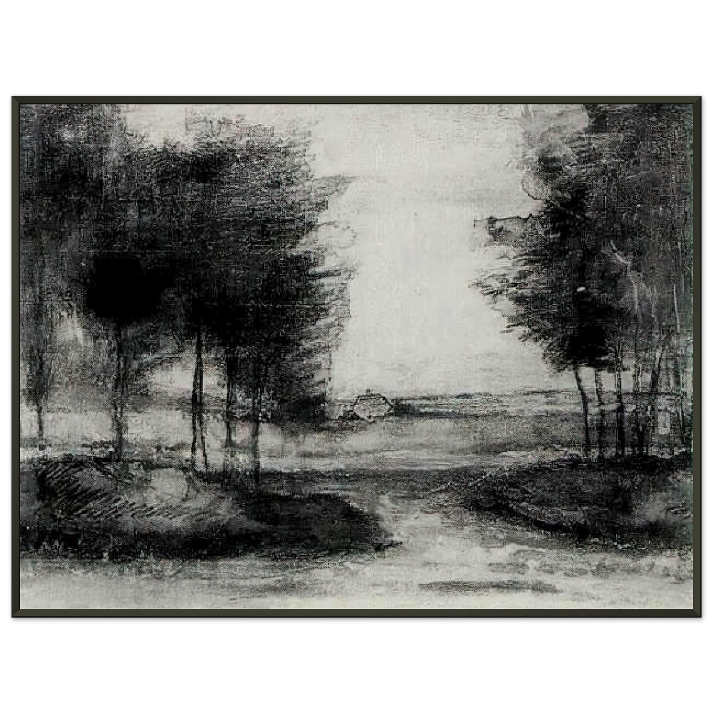 Vincent van Gogh  Landscape Framed Art Print  - Aluminum Frame - 60x80 cm / 24x32 inches
