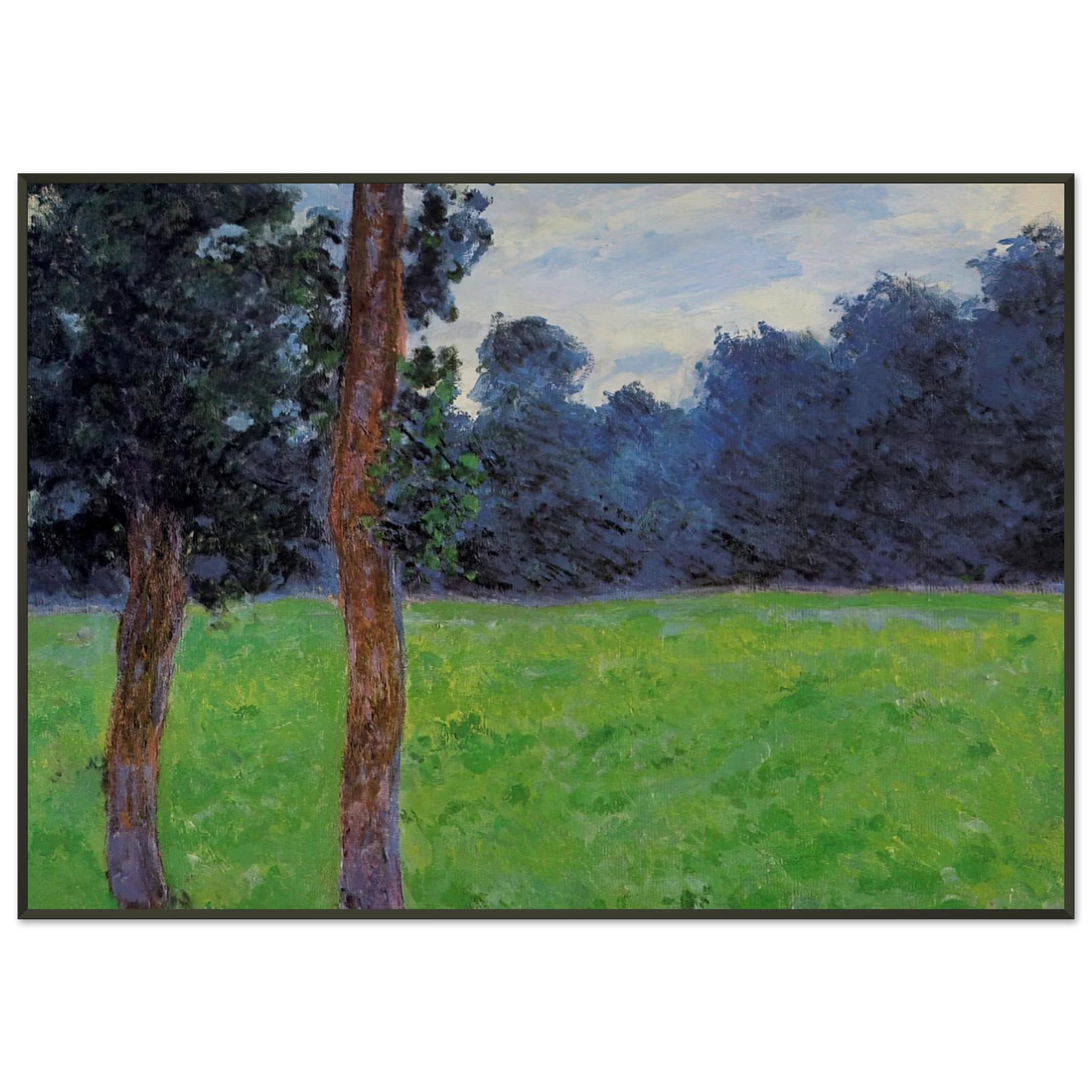 claude monet Two Trees in a Meadow Framed Art Print - Aluminum Frame - 21x29.7 cm / 8x12"