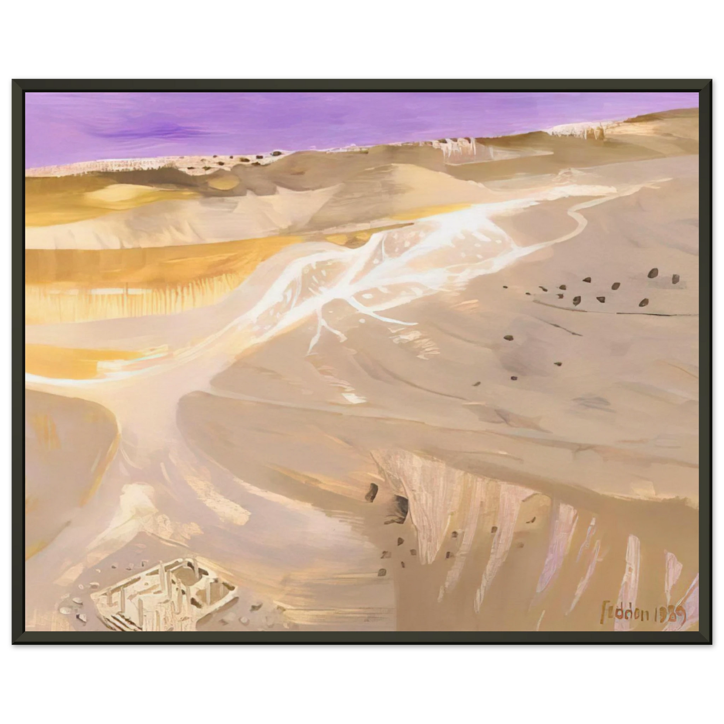 Mary Fedden Desert 1989 Framed Art Print - Aluminum Frame - 40x50 cm / 16x20 inches