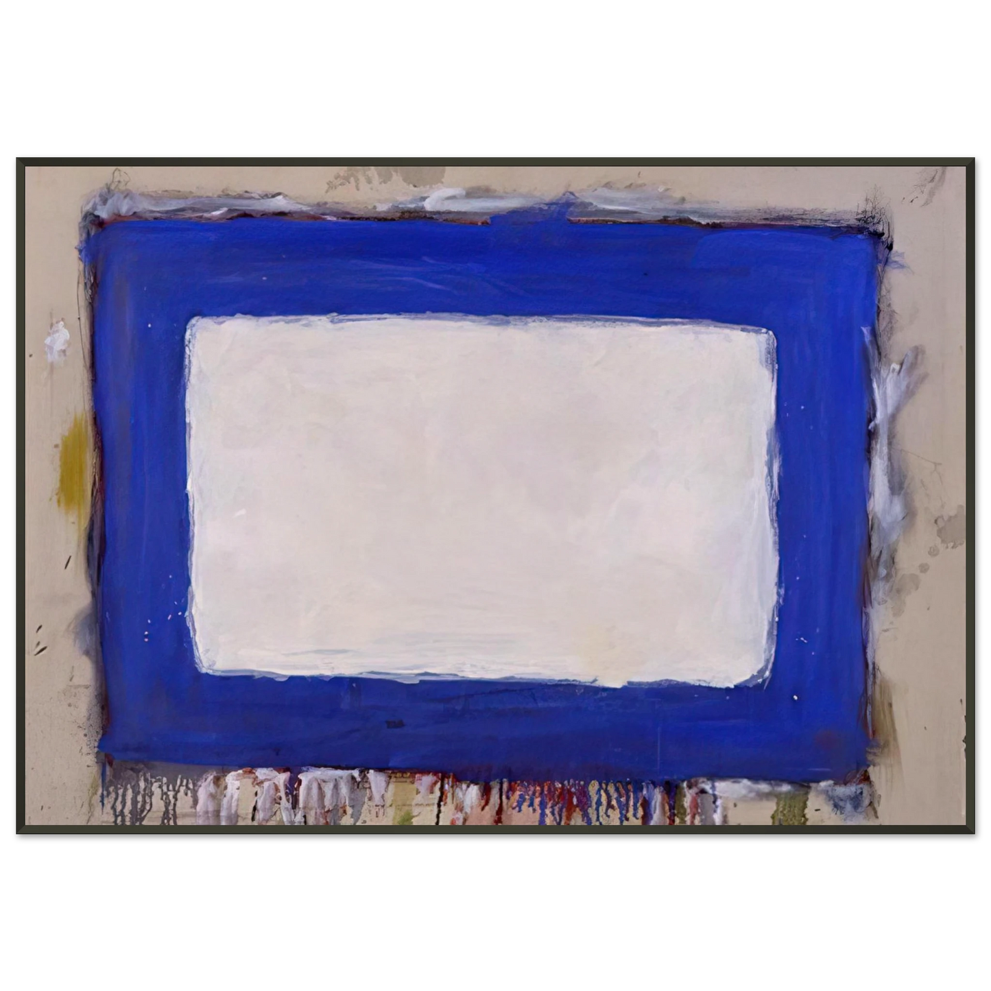 Gene Davis  Blue Rectangle II  1958 Framed Art Print  - Aluminum Frame - 21x29.7 cm / 8x12"