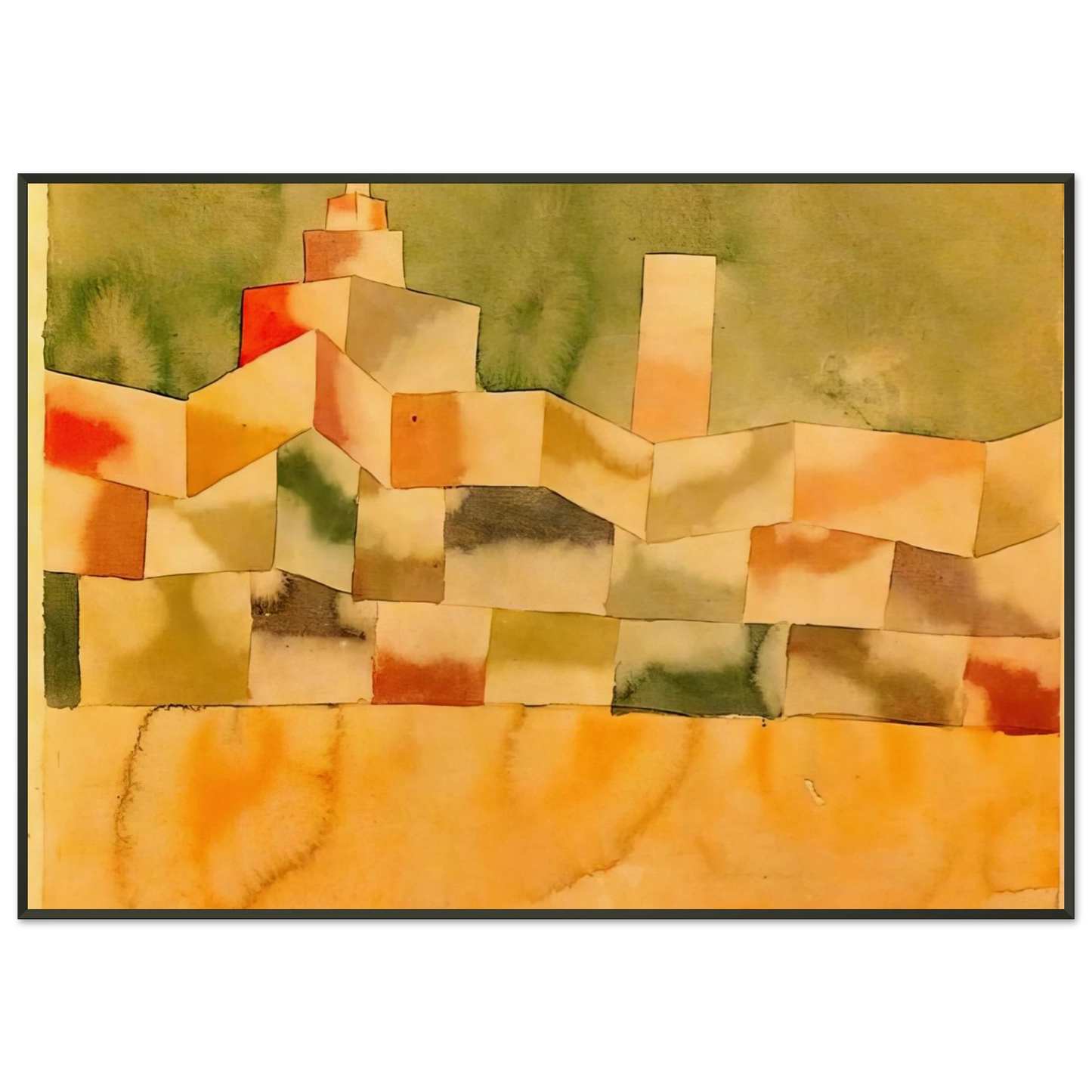 Paul Klee ORIENTAL ARCHITECTURE 1929 Framed Art Print - Aluminum Frame - 21x29.7 cm / 8x12"