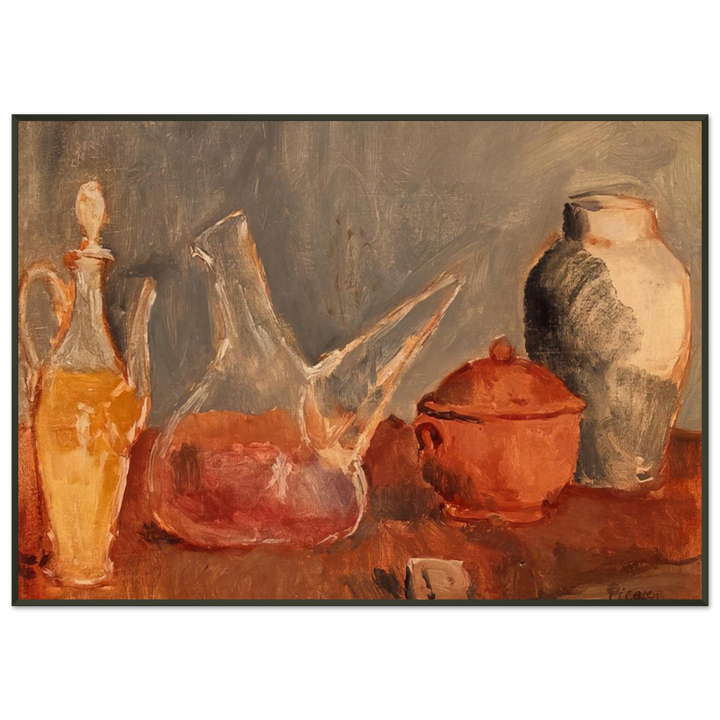Pablo Picasso Still life with vases Framed Art Print - Aluminum Frame - 21x29.7 cm / 8x12"