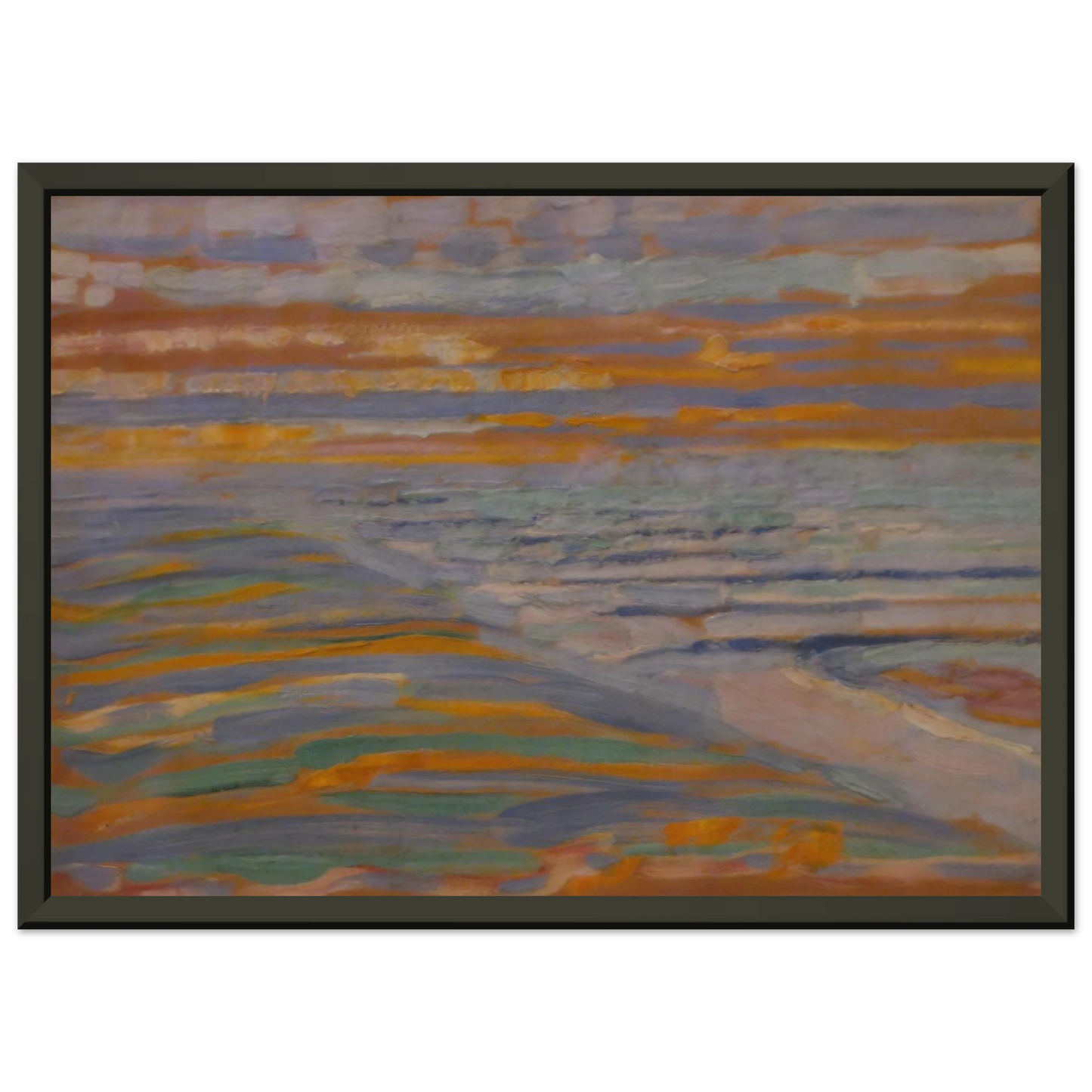 Piet Mondrian View from the Dunes with Beach and Piers Framed Art Print - Aluminum Frame - 70x100 cm / 28x40 inches