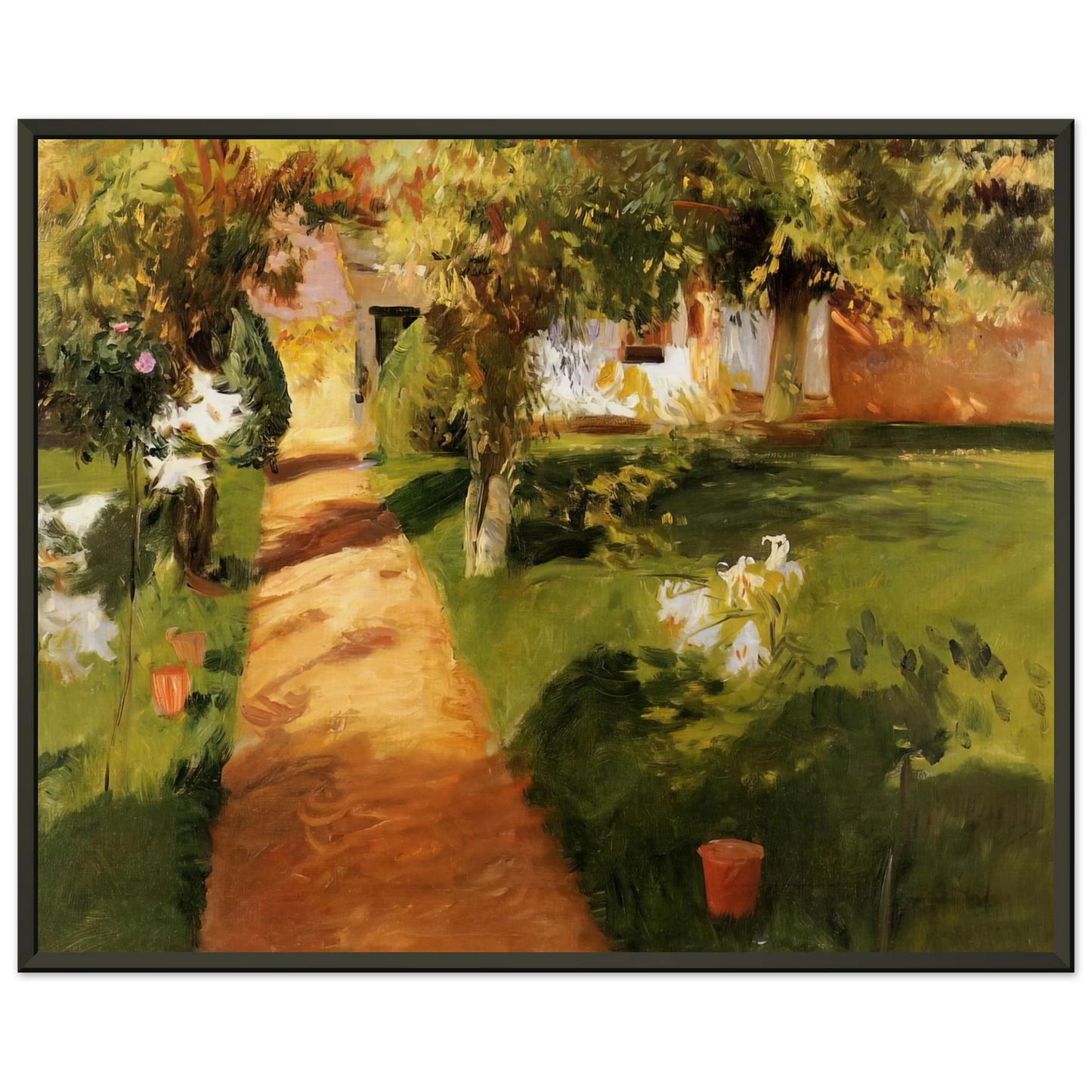 John Singer Sargent  Millets Garden Framed Art Print  - Aluminum Frame - 40x50 cm / 16x20 inches