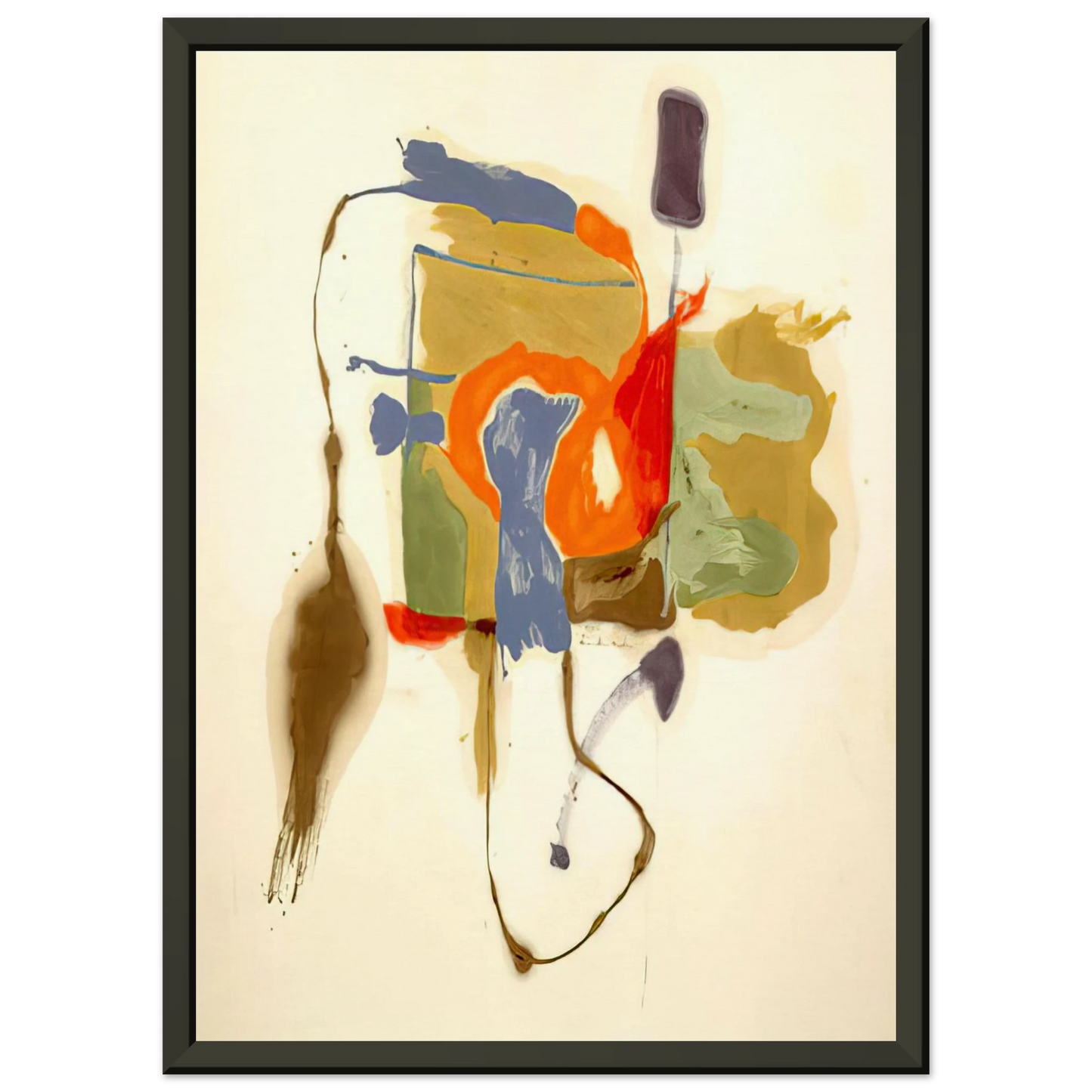 Helen Frankenthaler  Blue Form in a Scene  1961 Framed Art Print  - Aluminum Frame - 40x50 cm / 16x20 inches