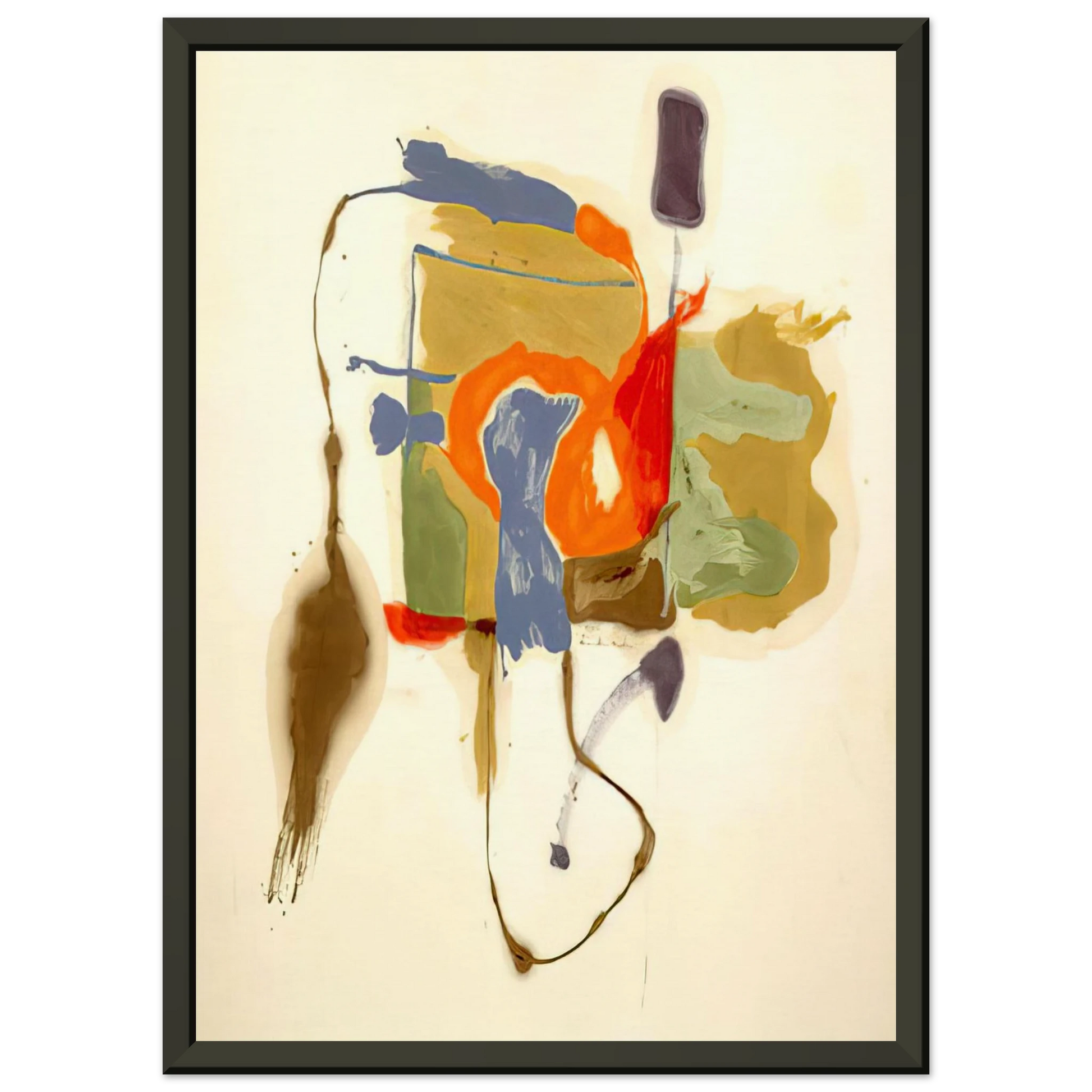 Helen Frankenthaler  Blue Form in a Scene  1961 Framed Art Print  - Aluminum Frame - 40x50 cm / 16x20 inches