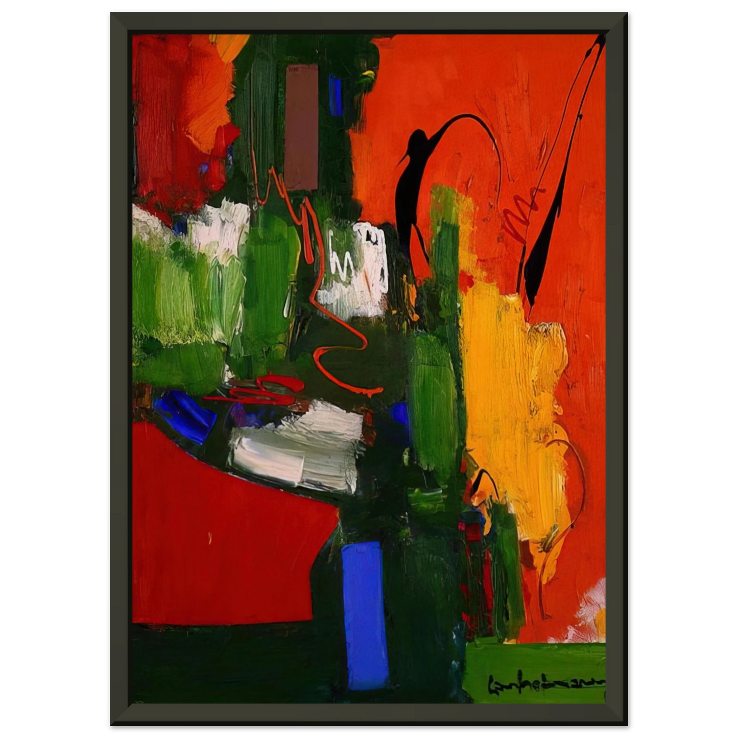 Hans Hofmann The Lark Framed Art Print - Aluminum Frame - 70x100 cm / 28x40 inches