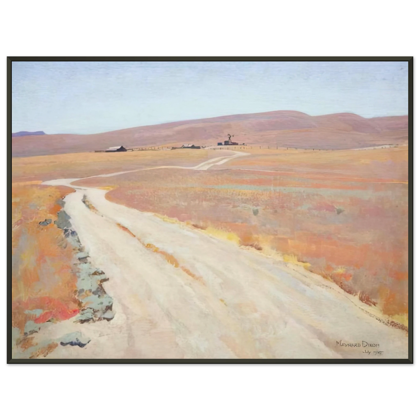 Maynard Dixon ABANDONED RANCH 1935 Framed Art Print - Aluminum Frame - 70x100 cm / 28x40 inches