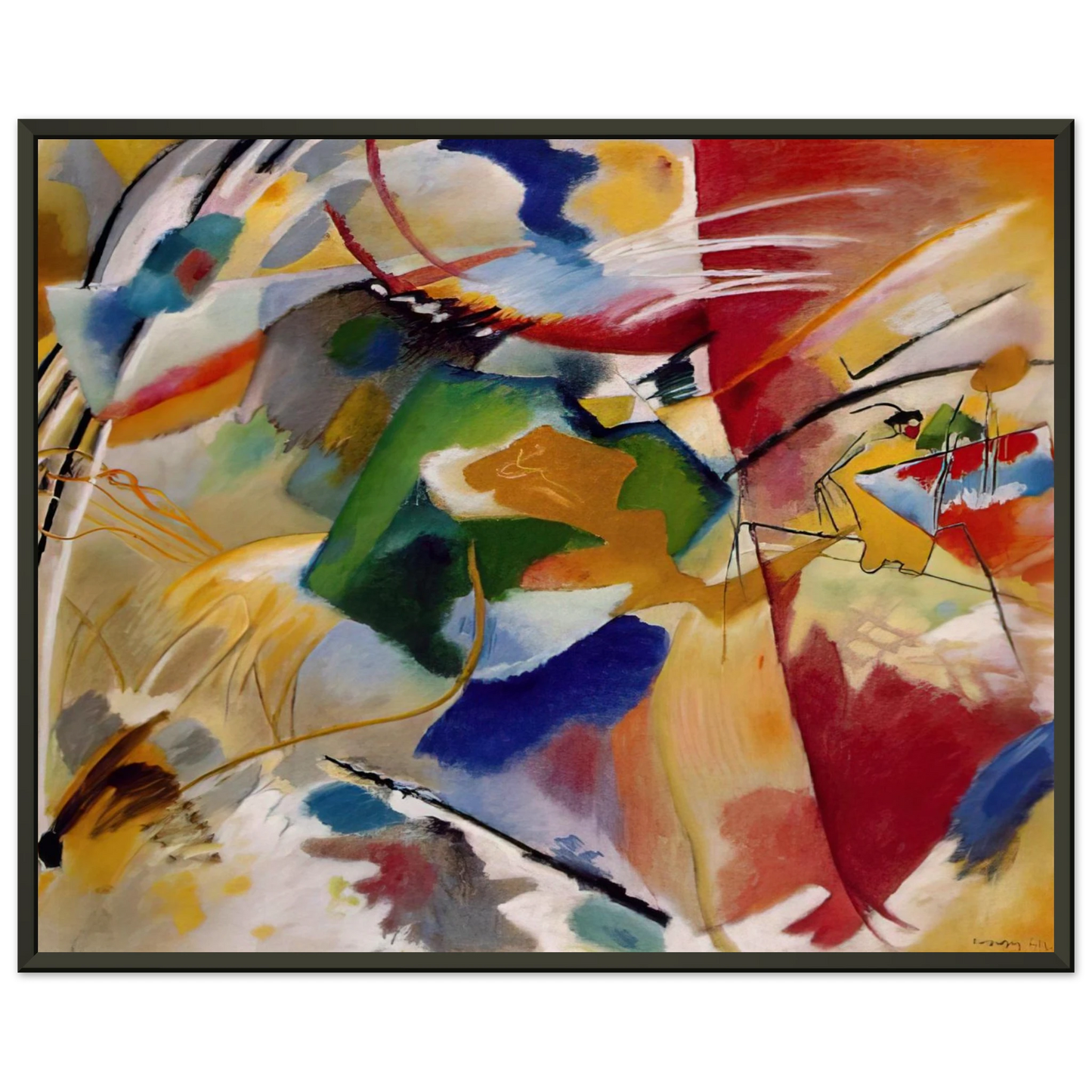 Wassily Kandinsky PAINTING WITH GREEN CENTER 1913 Framed Art Print - Aluminum Frame - 70x100 cm / 28x40 inches