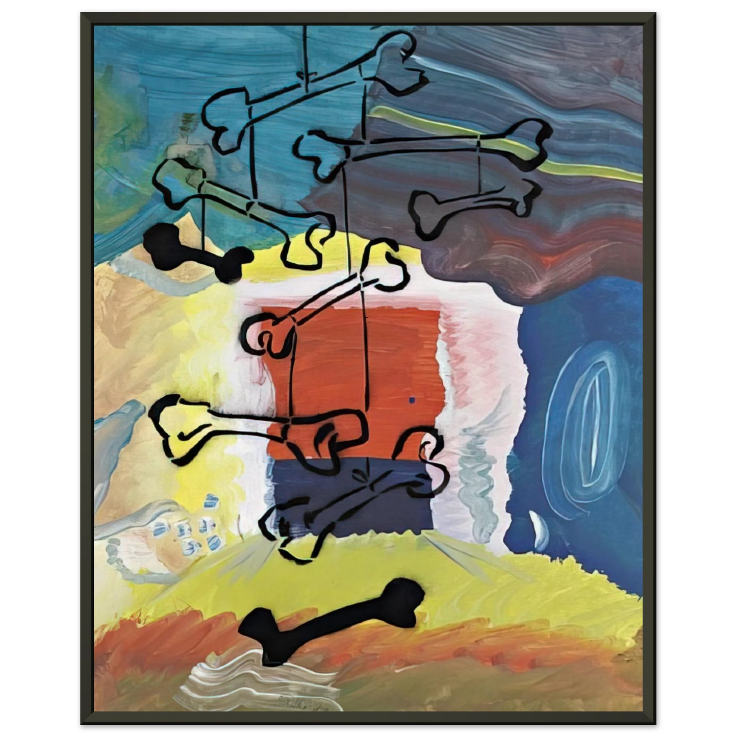 Sigmar Polke KNOCHEN MOBILE 1981 Framed Art Print - Aluminum Frame - 70x100 cm / 28x40 inches