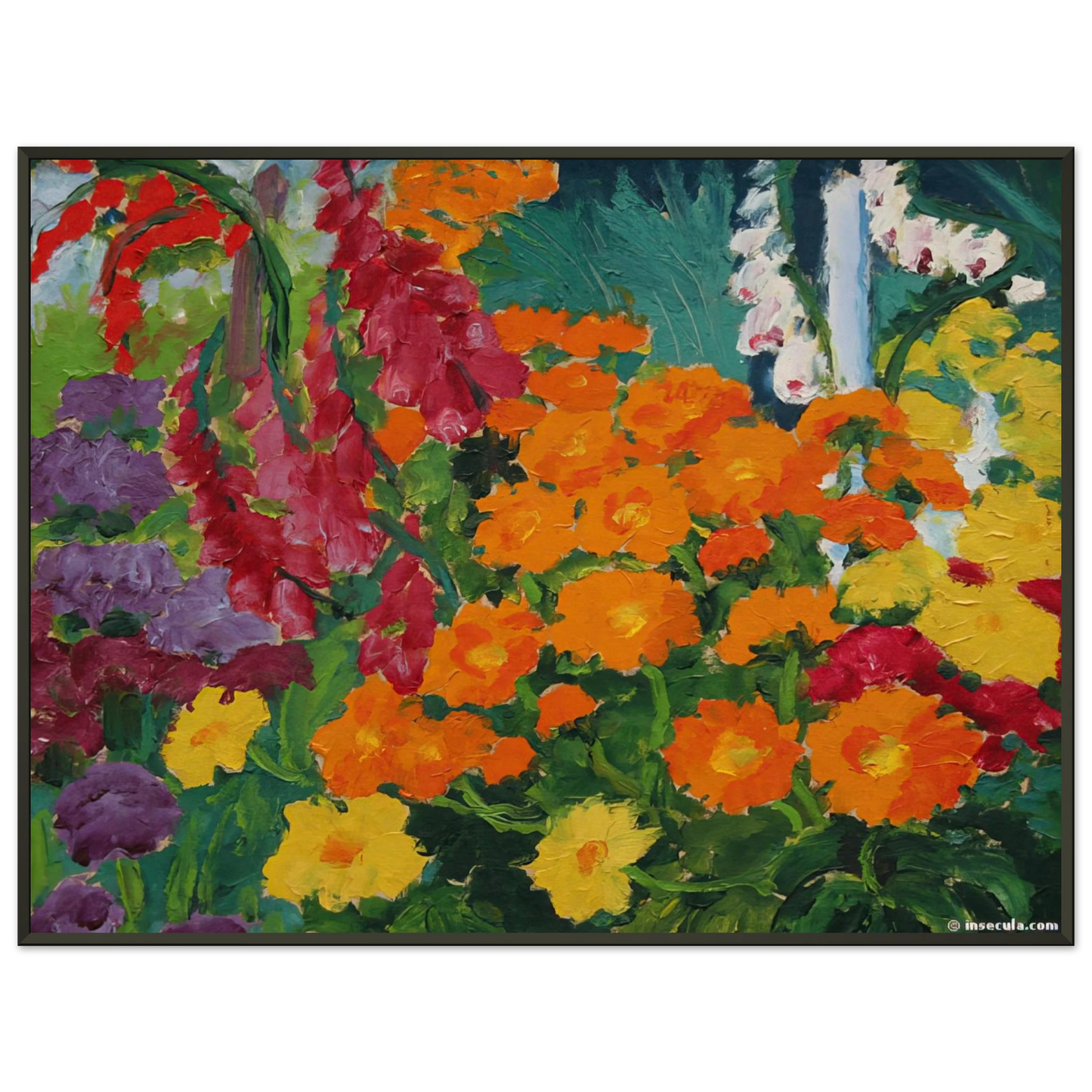 Emil Nolde Flower garden marigolds Framed Art Print - Aluminum Frame - 40x50 cm / 16x20 inches