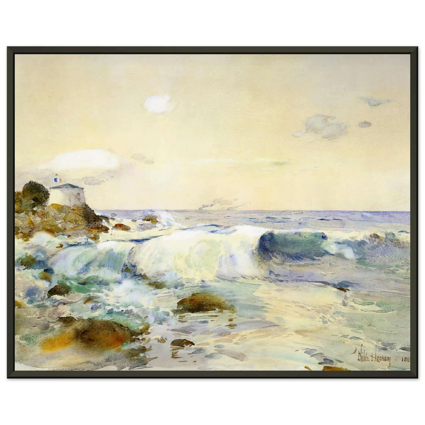 Childe Hassam On the Brittany Coast Framed Art Print - Aluminum Frame - 60x80 cm / 24x32 inches