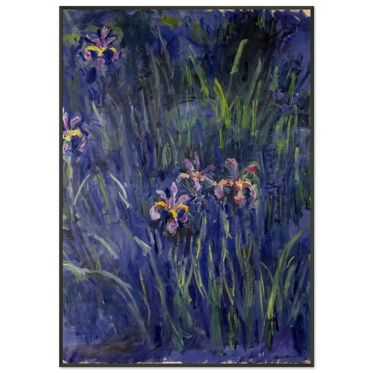 claude monet  Irises 2 Framed Art Print  - Aluminum Frame - 21x29.7 cm / 8x12"