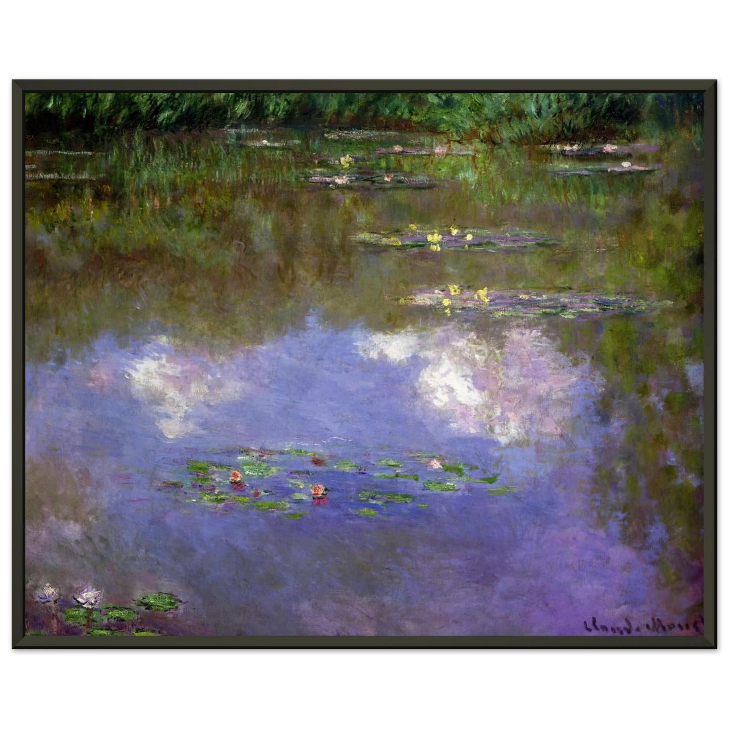 claude monet Water Lilies The Clouds Framed Art Print - Aluminum Frame - 40x50 cm / 16x20 inches