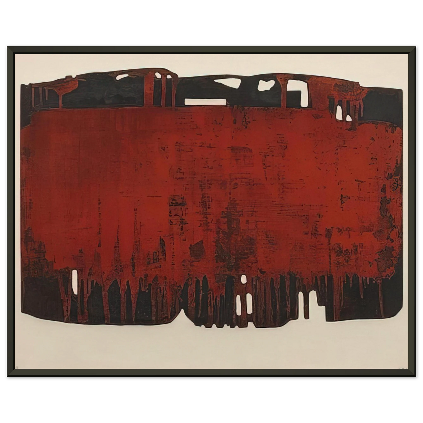 Pierre Soulages Composition rouille et noire XXV 1974 Framed Art Print - Aluminum Frame - 60x80 cm / 24x32 inches