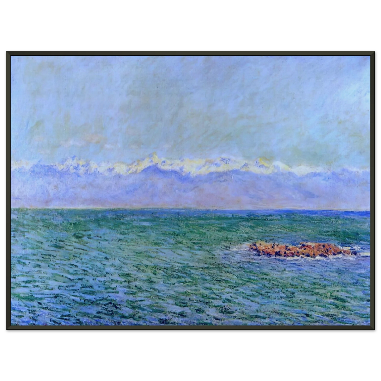 claude monet The Sea and the Alps Framed Art Print - Aluminum Frame - 70x100 cm / 28x40 inches