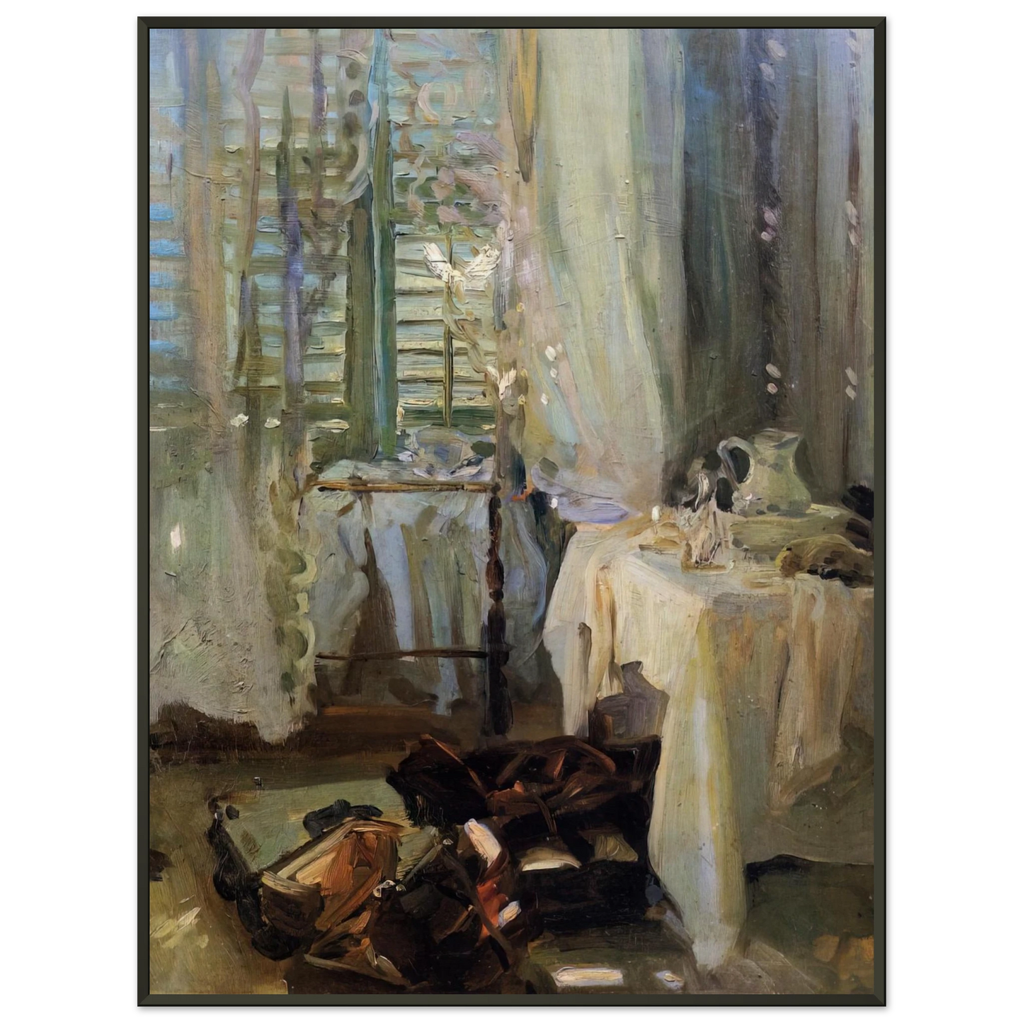 John Singer Sargent A Hotel Room Framed Art Print - Aluminum Frame - 60x80 cm / 24x32 inches