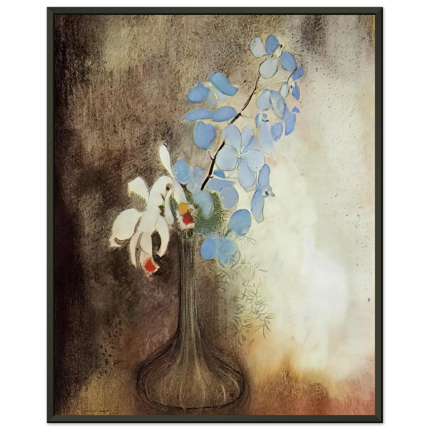 Odilon Redon ORCHIDS Framed Art Print - Aluminum Frame - 40x50 cm / 16x20 inches